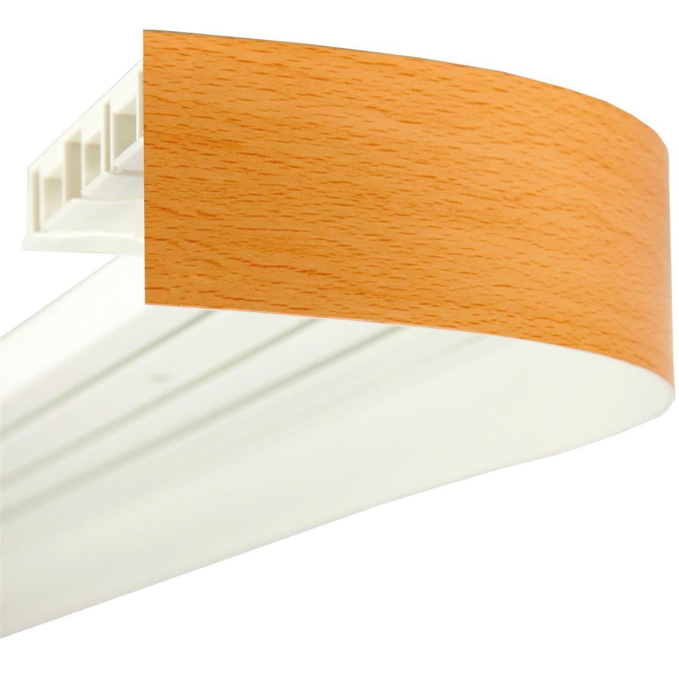 Bestlivings Gardinenschiene Blende für eine saubere Fensteroptik, geklemmt, Kunststoff, viele Farben & Holzoptiken, H5 cm, flexibel kürzbar