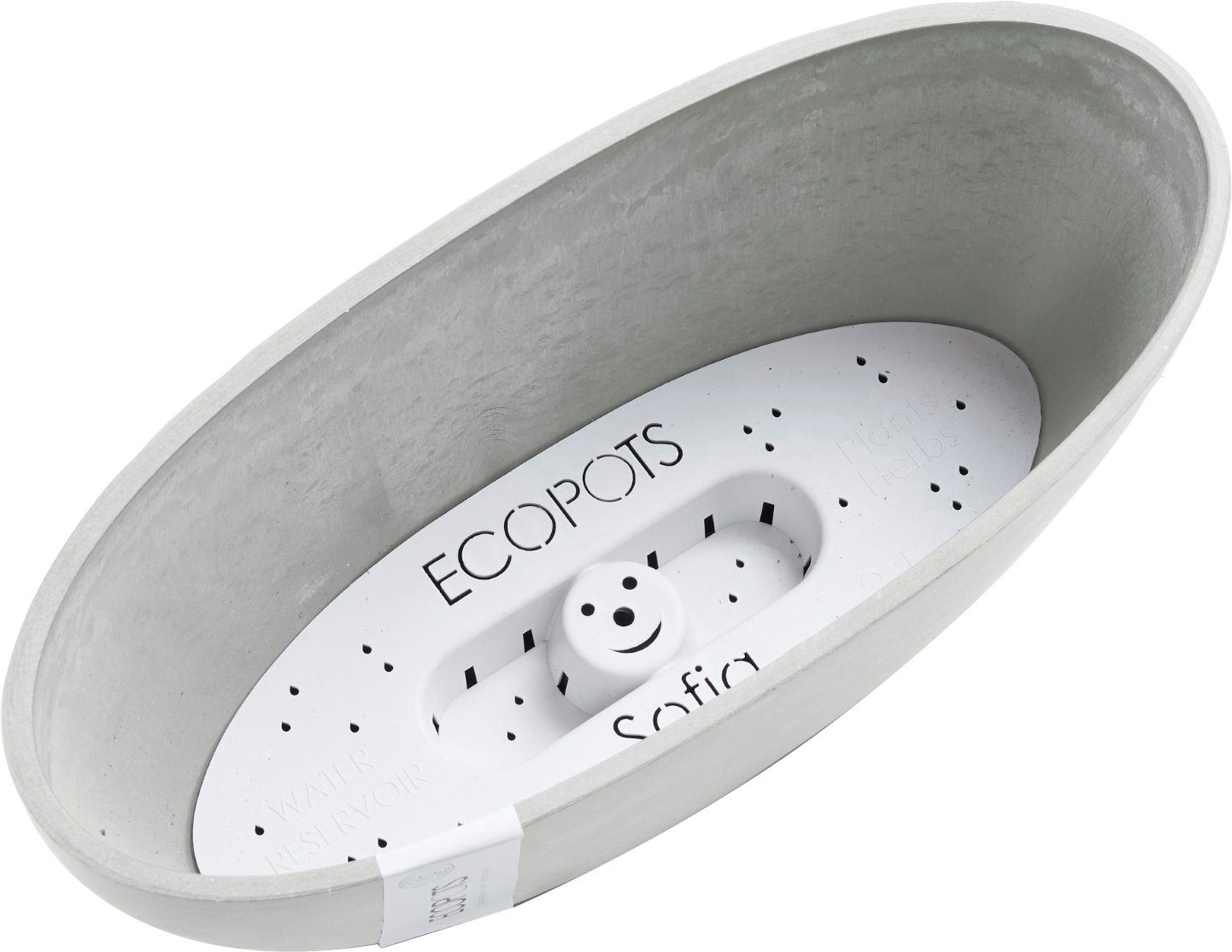 ECOPOTS Blumentopf BxTxH: White cm Grey, 13x13x13,5 SOFIA