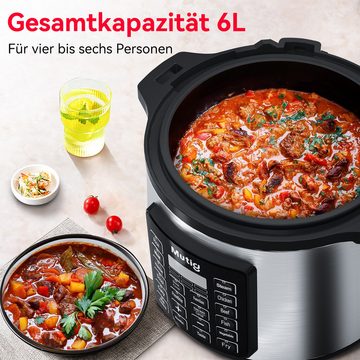 Senmudi Multikocher elektrischer 6L Multikocher,18 Programme,1000W,Schnellkochtopf, 6,00 l Schüssel, verzögerter Start,Milchreis, Reis,Fleisch,Nudeln oder Suppe