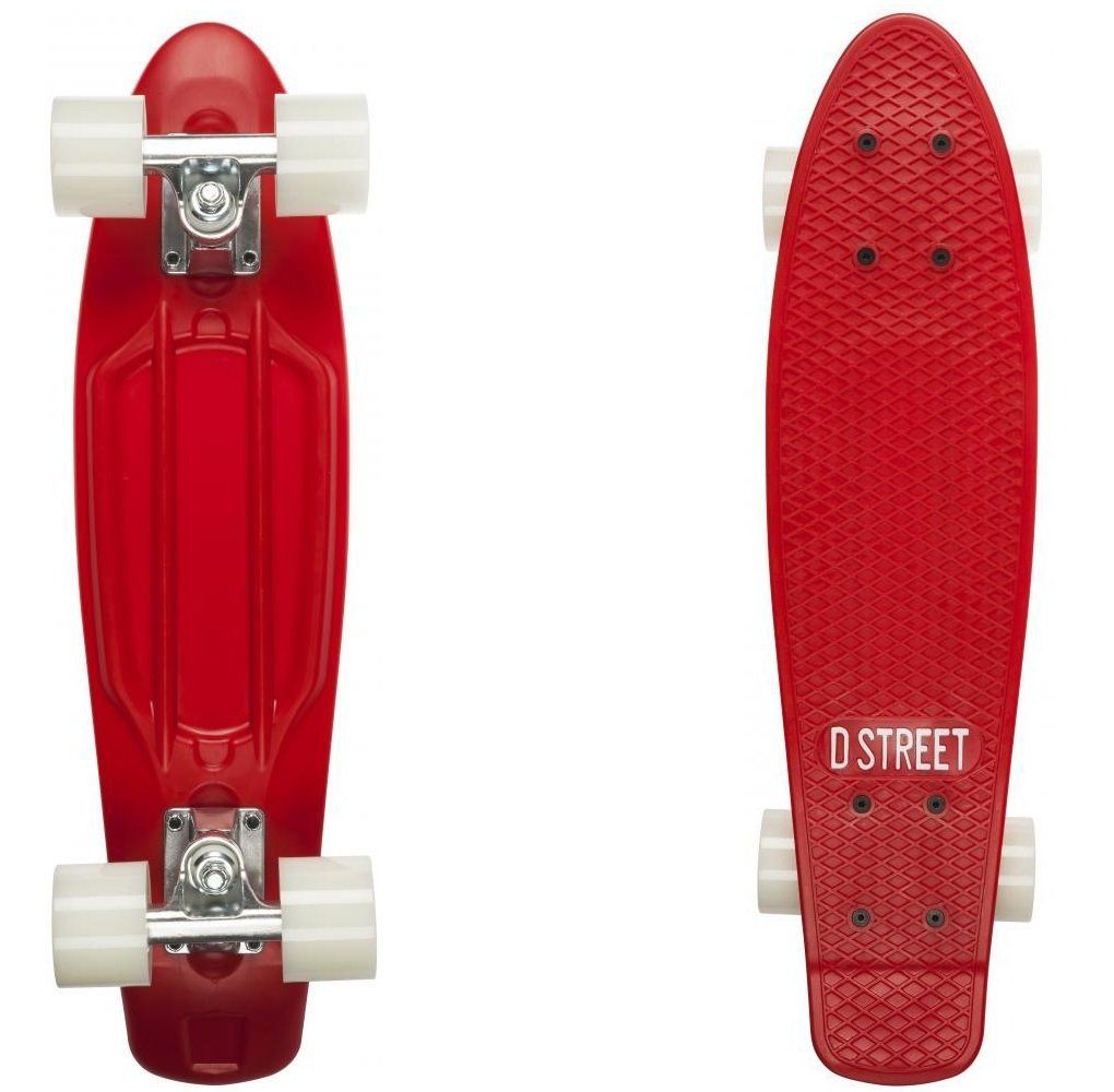 D Street Miniskateboard D Street Polyprop Mini Cruiser 57cm Rot/Weiß | Skateboards