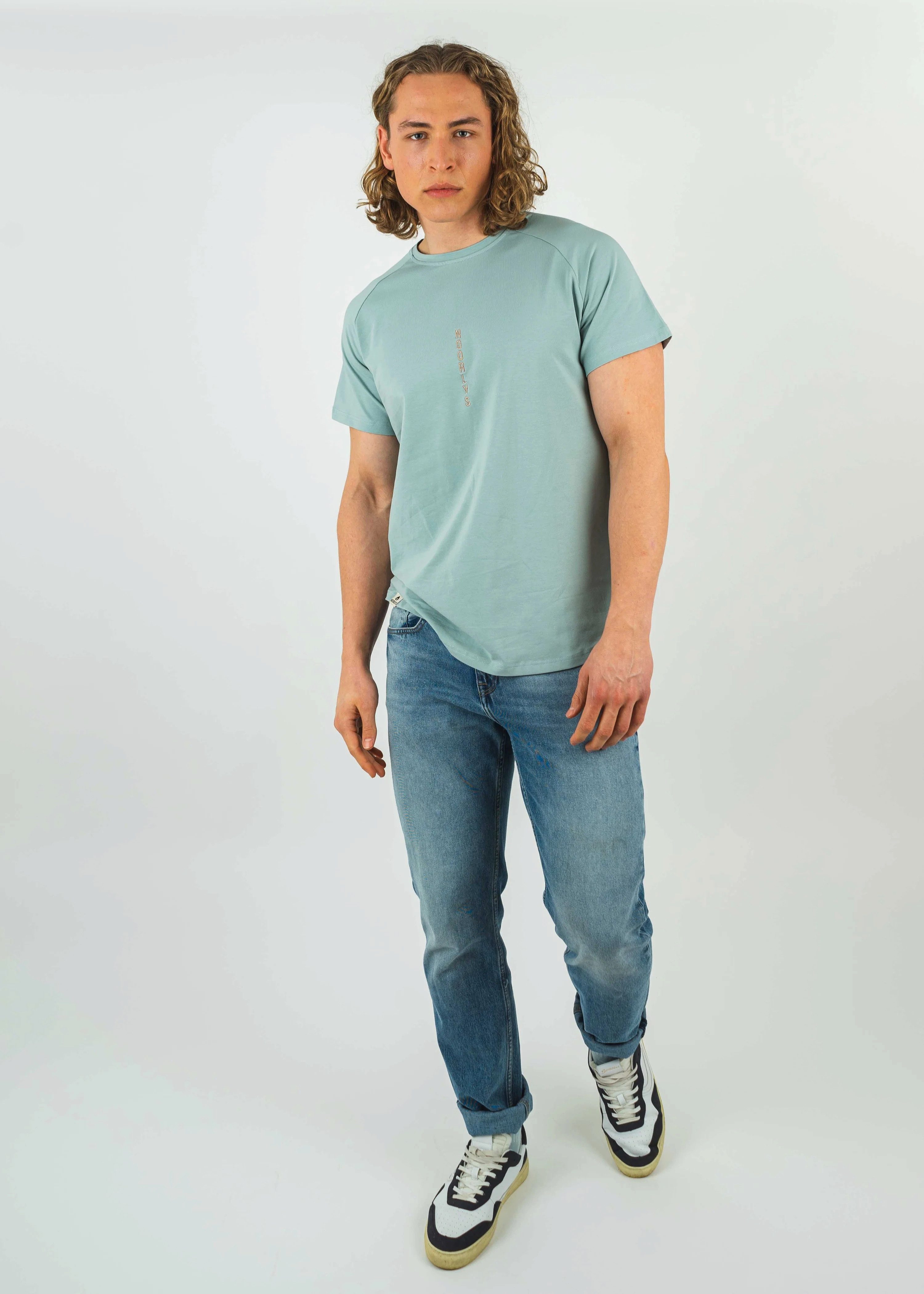 Noorlys Kurzarmshirt Herren T-Shirt JORAM SilverBlue Bio-Baumwolle