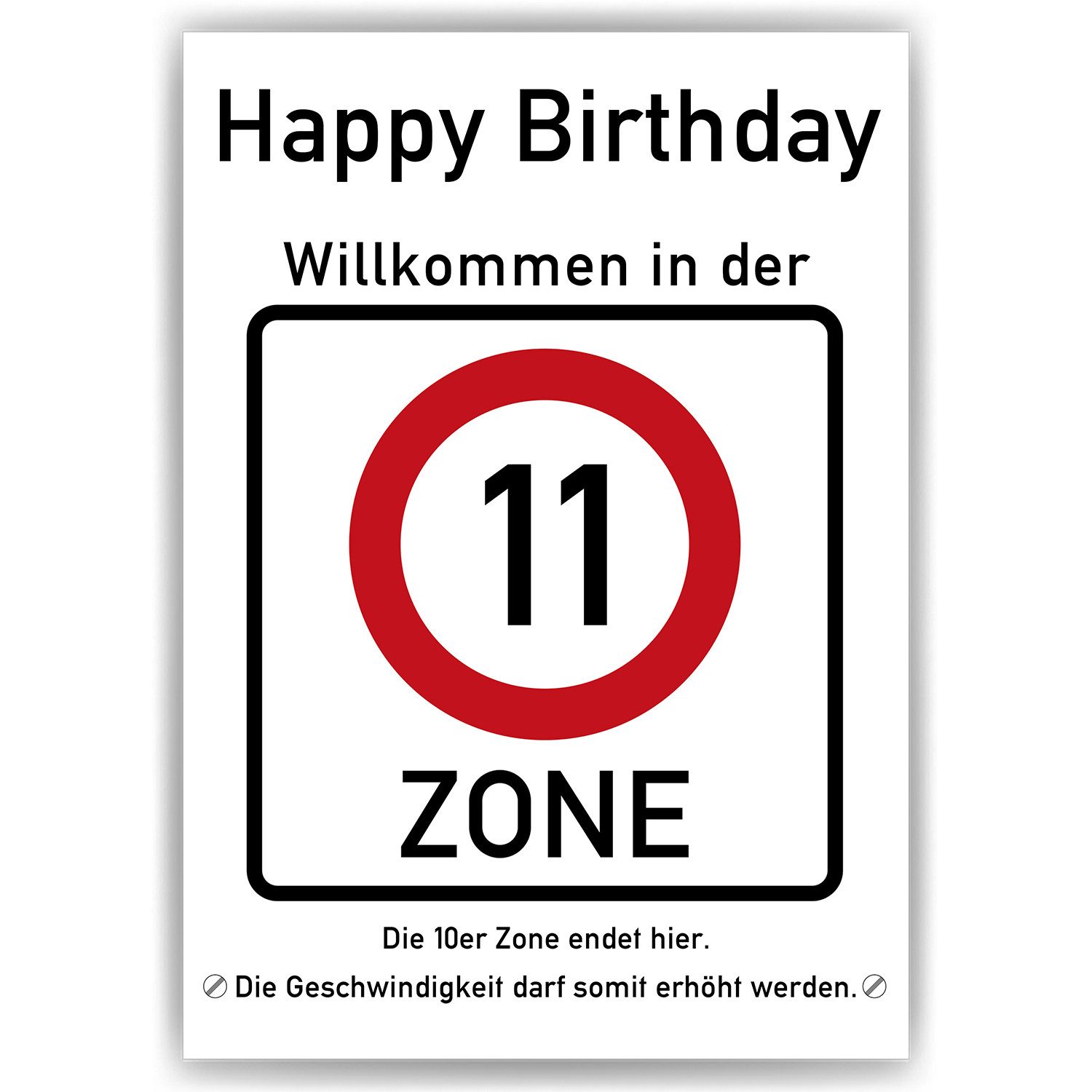 Tigerlino Poster 11. Geburtstag Geschenk Verkehrszeichen günstig online kaufen