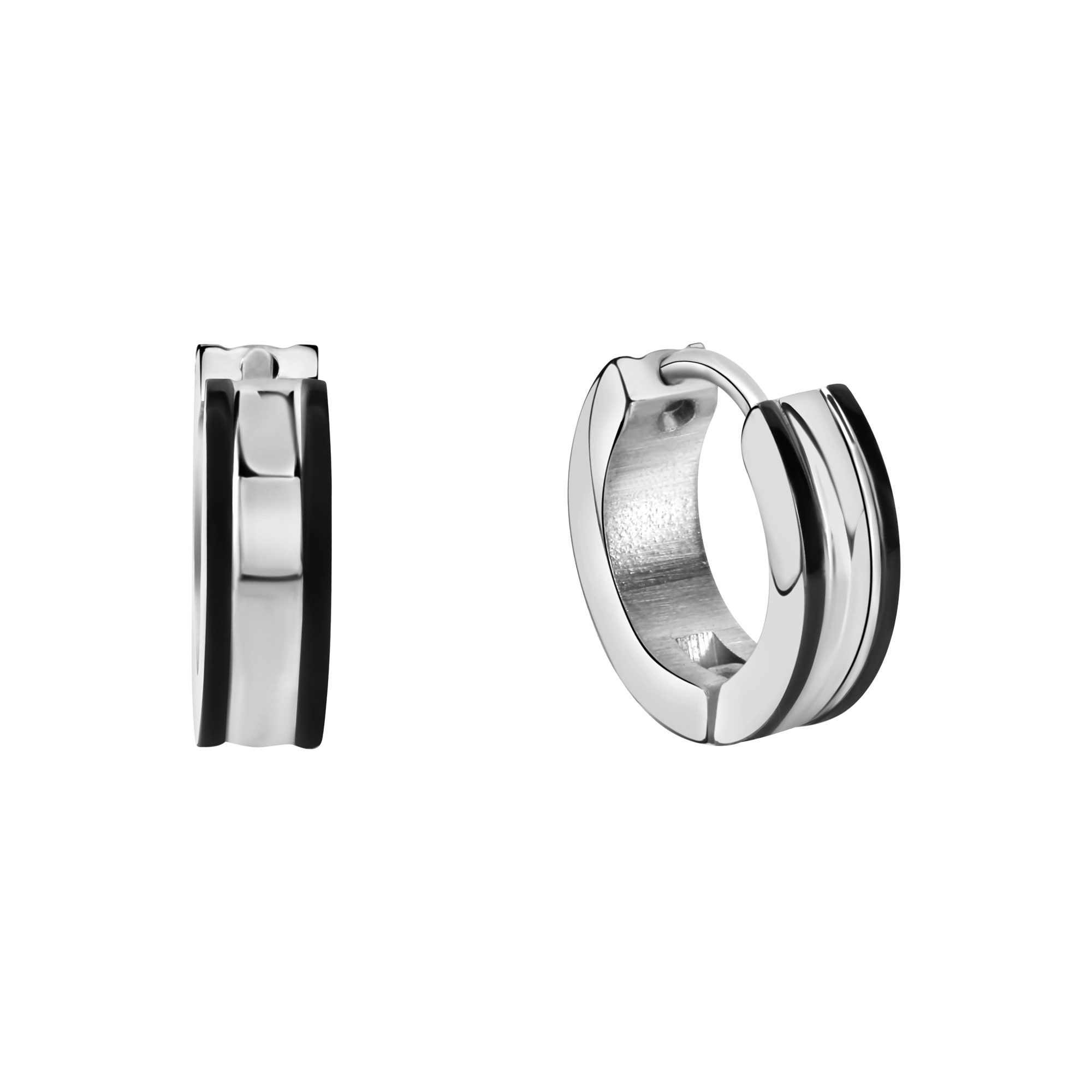 Vivance Paar Creolen Edelstahl teilweise schwarz