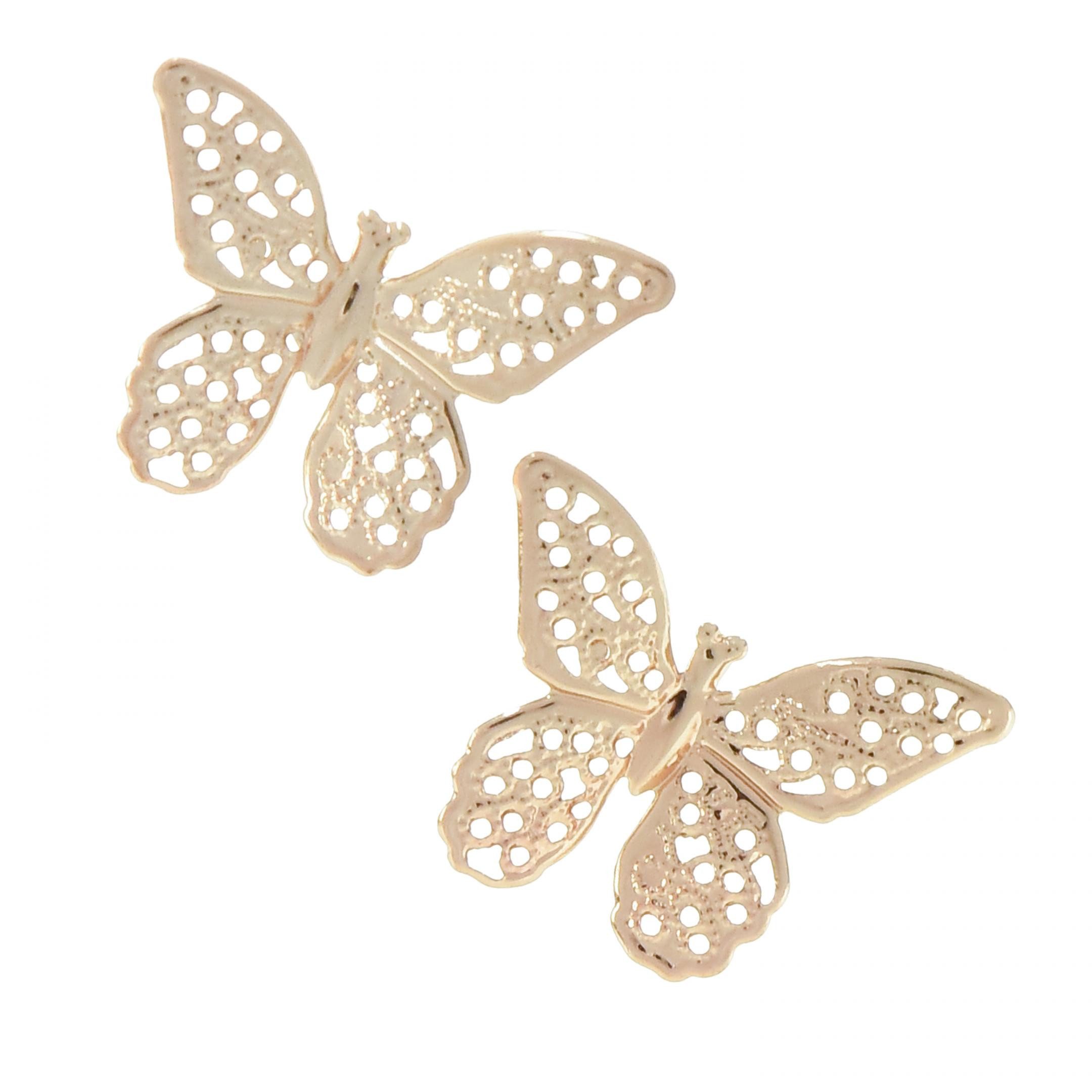 Viana Papierschmetterlinge Mini Schmetterlinge Metall Streudeko Gold 3cm 50 Stk -, 50 Stück