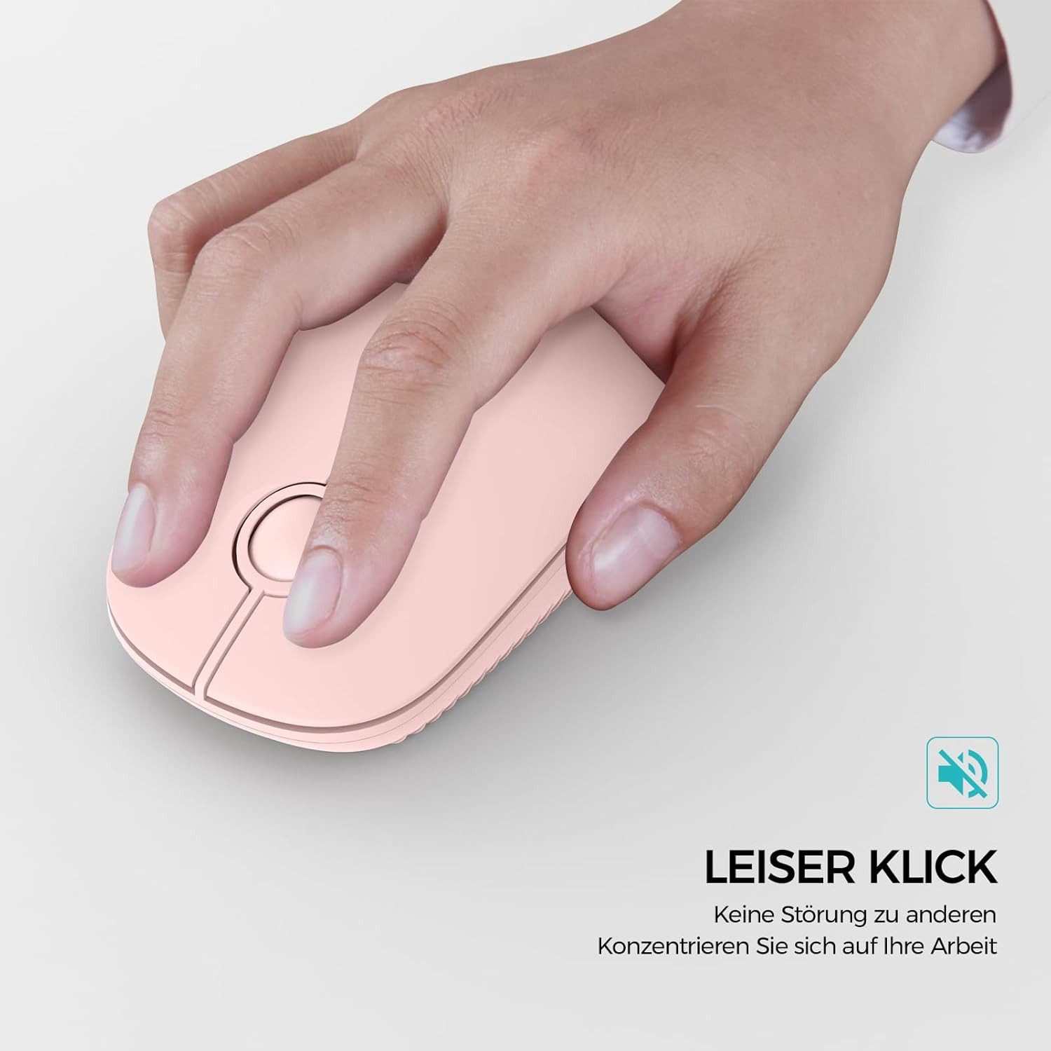 Seenda Maus Kabellos, 2,4G Funkmaus mit 1600 DPI für PC/Laptop/Linux Maus (Bluetooth, Funk, 3 Leise Tasten Für Links- und Rechtshänder)