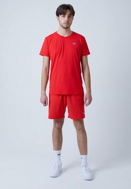 SPORTKIND Funktionsshirt Tennis T-Shirt V-Ausschnitt Herren & Jungen rot