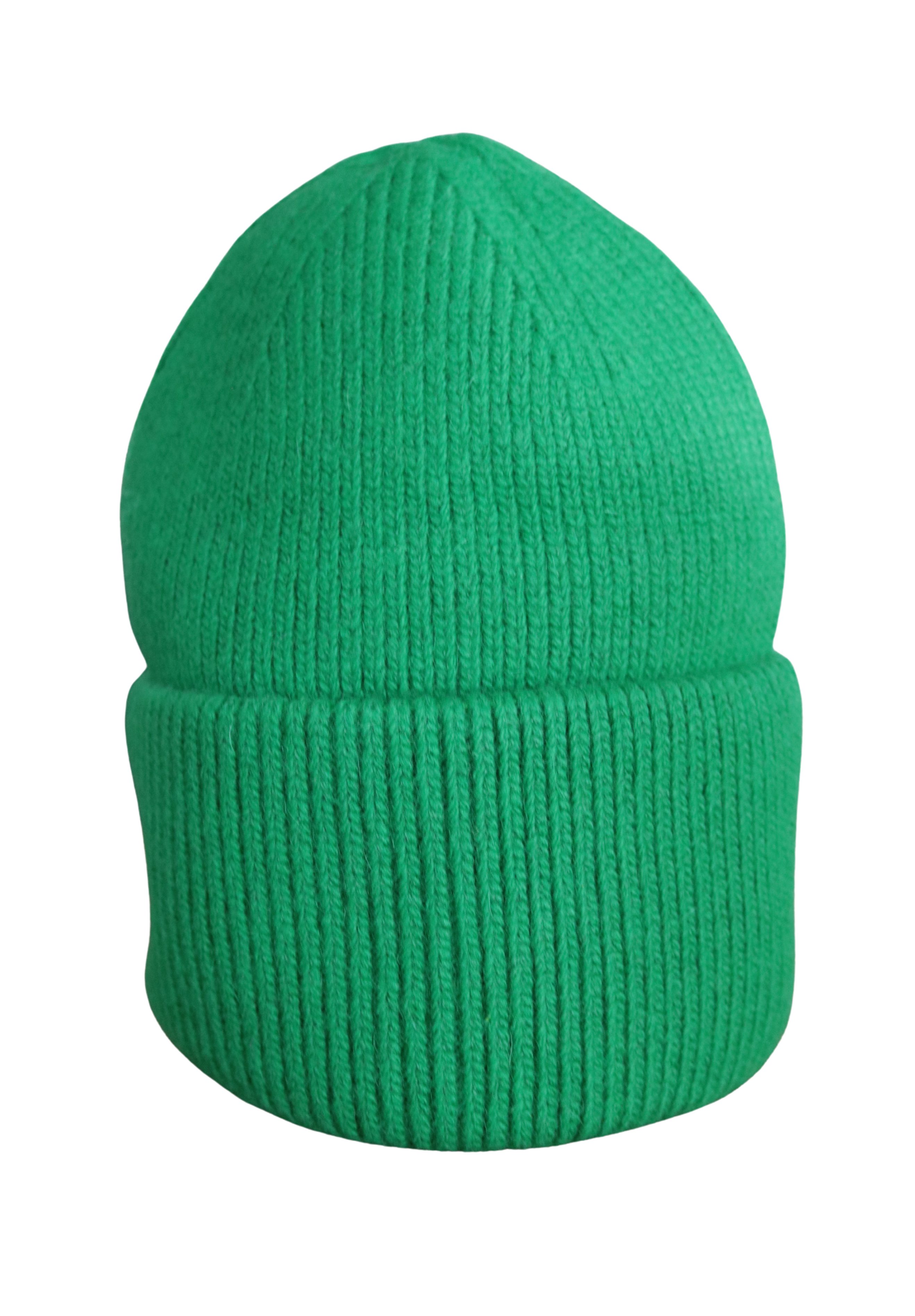 Clothè Wintermütze Umschlag Viskose mit Strickmütze MonCaprise Umschlag grün Beanie breitem Kaschmir mit by breitem &