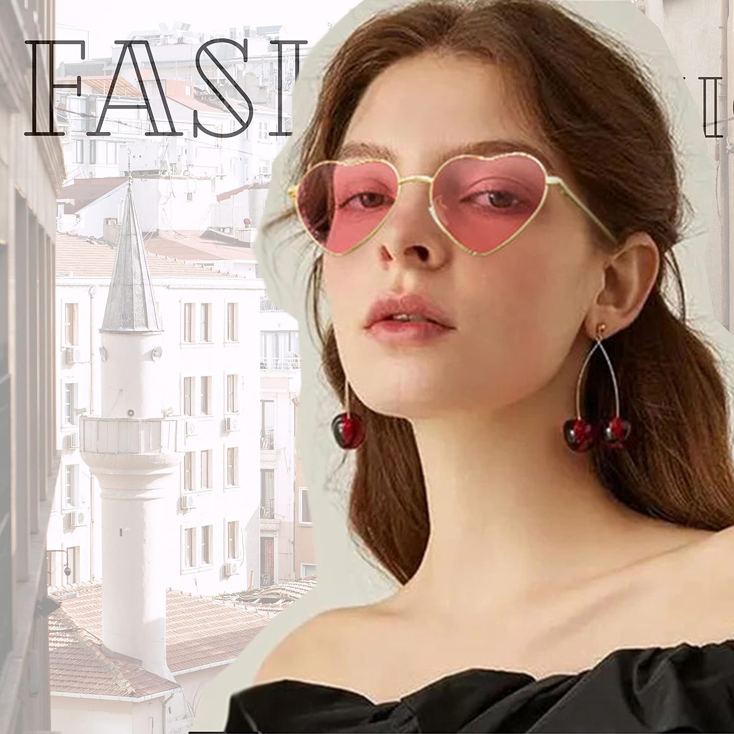 ibettertec Sonnenbrille Sonnenbrille Damen,Halbgestelle Unregelmäßige Farbv günstig online kaufen