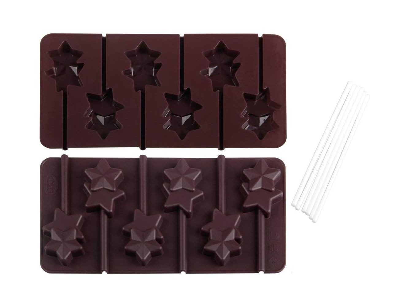 Dr. Oetker Küchenhelfer Schokoladenform Dr. Oetker Pralinenform 2er Set "Lolli Sterne" 1295 Schokoladenform