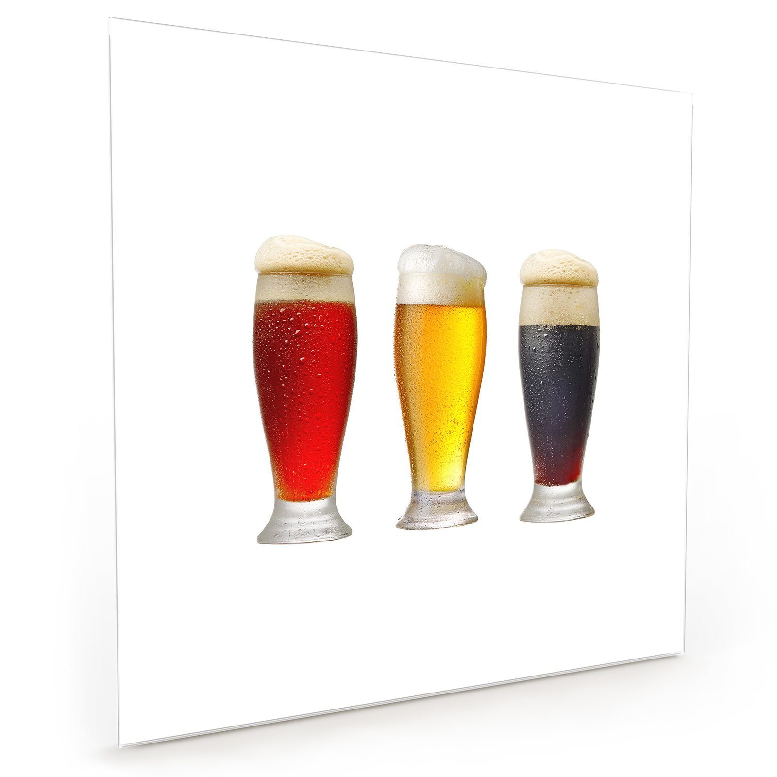 Primedeco Küchenrückwand Spritzschutz Glas Verschiedene Biersorten