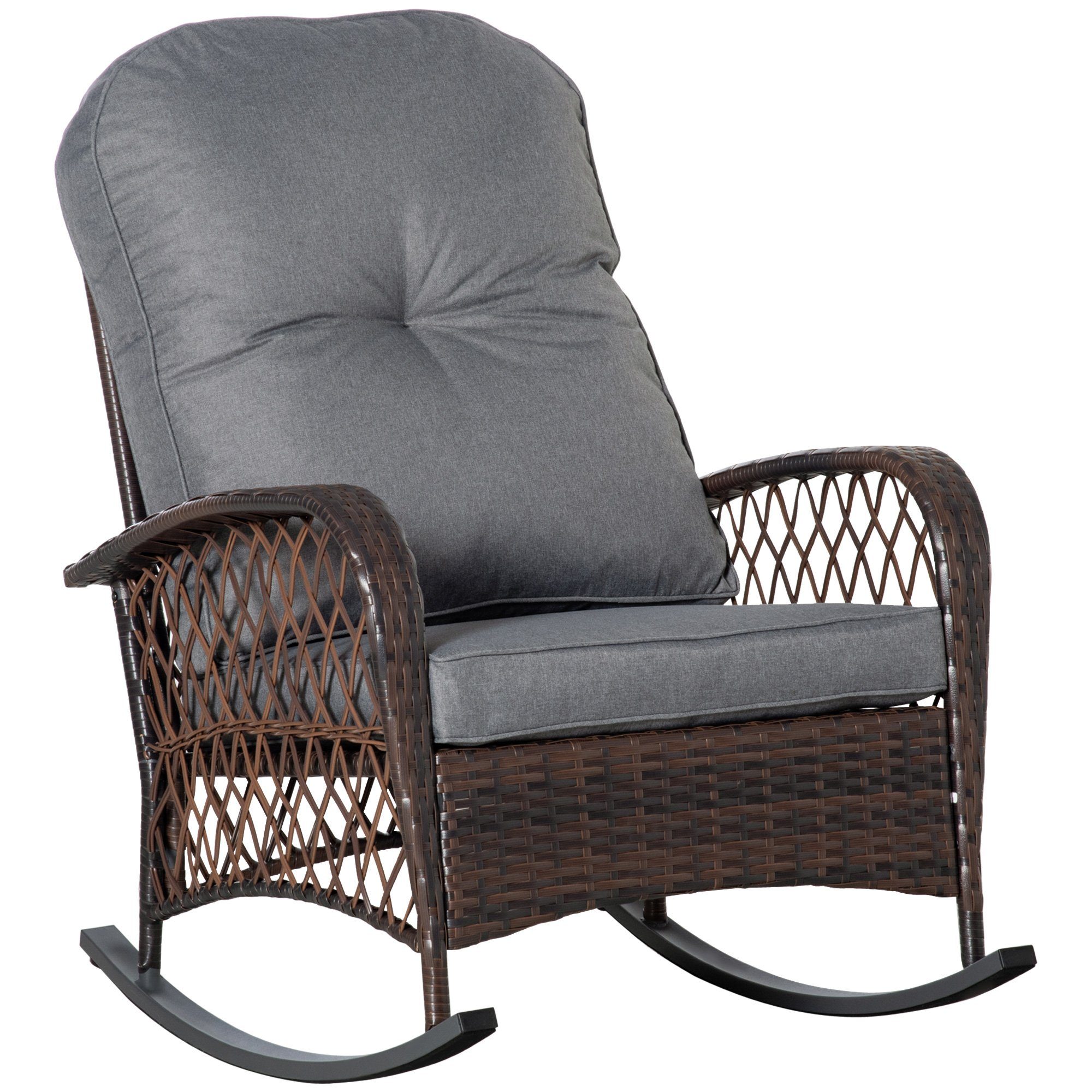 Outsunny Schaukelstuhl Gartenstuhl mit Kissen (Poly günstig online kaufen