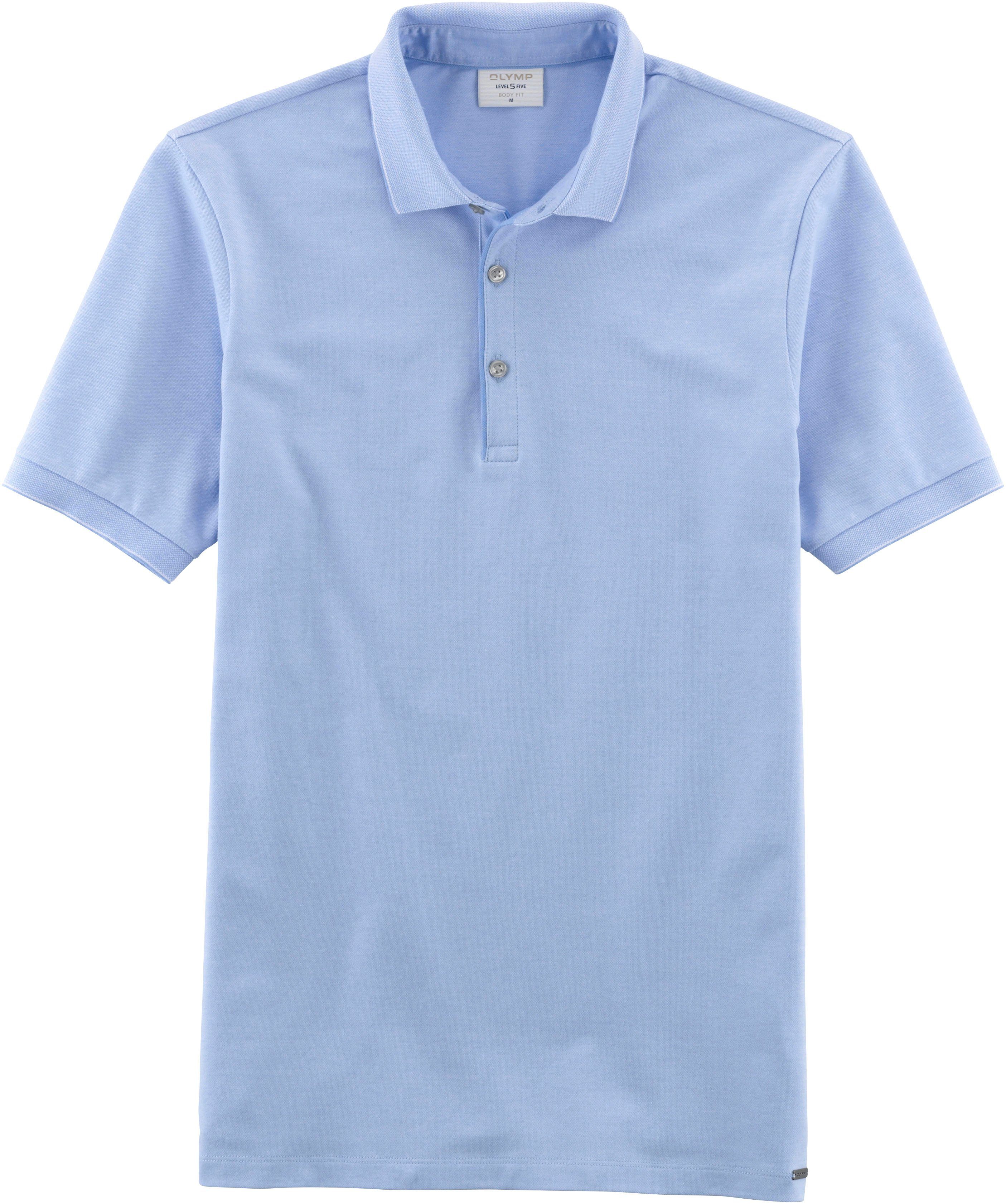 OLYMP Poloshirt Level Five body fit aus Baumwoll-Piqué hellblau