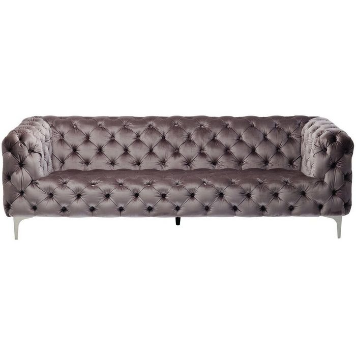 KARE Sofa Sofa Look 230cm Velvet Grau komplett