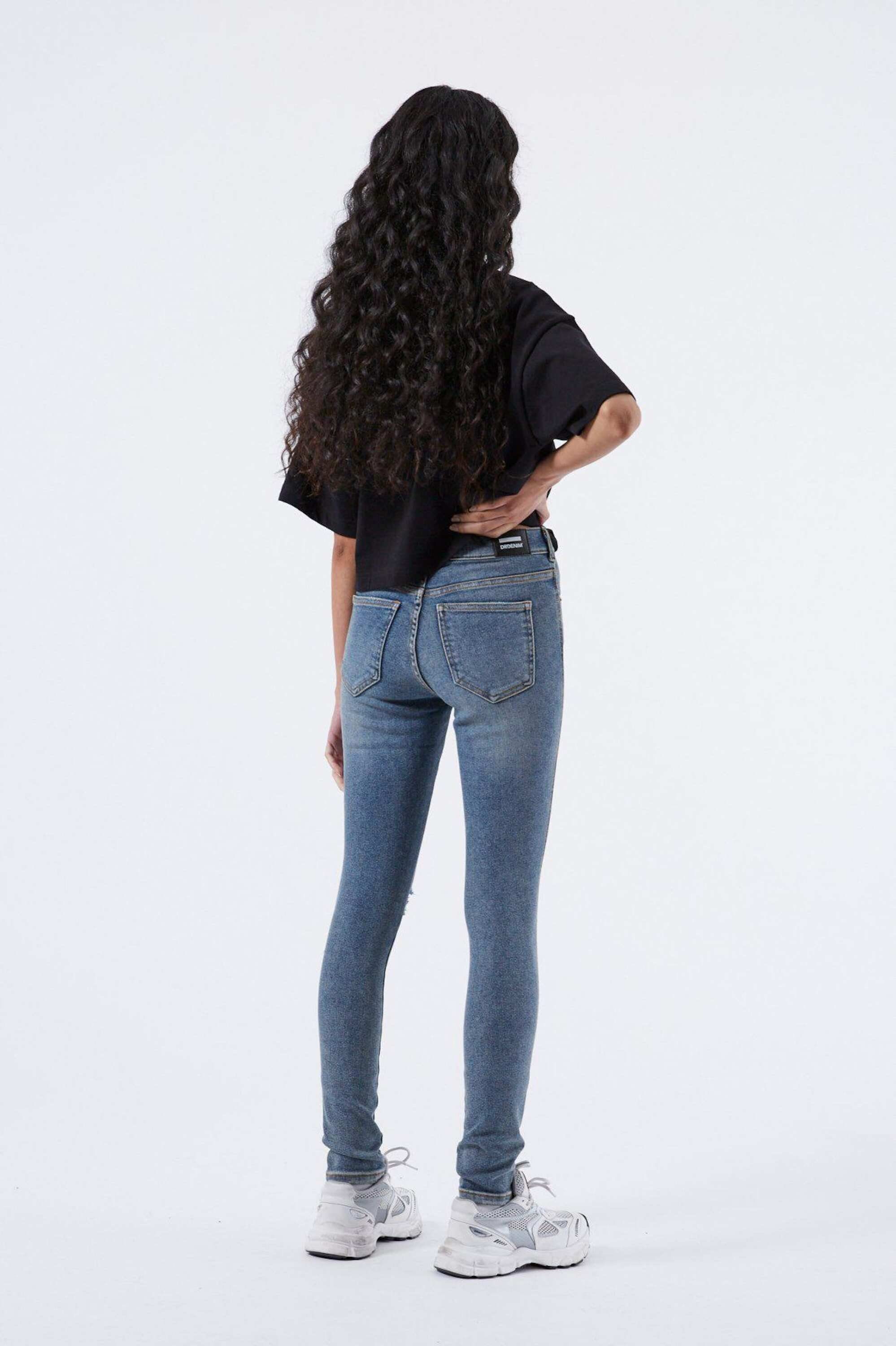 Dr. Denim High-waist-Jeans Lexy (1-tlg) Cut-Outs, Plain/ohne Details,  Weiteres Detail, Abgesteppter Saum/Kante