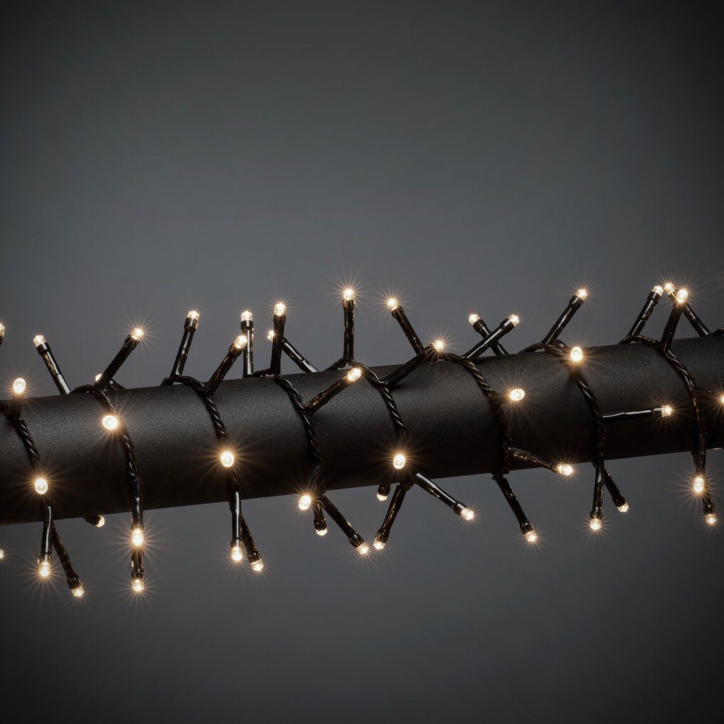 warm 1000 LED-Lichterkette weiße Weihnachtsdeko aussen, KONSTSMIDE Dioden
