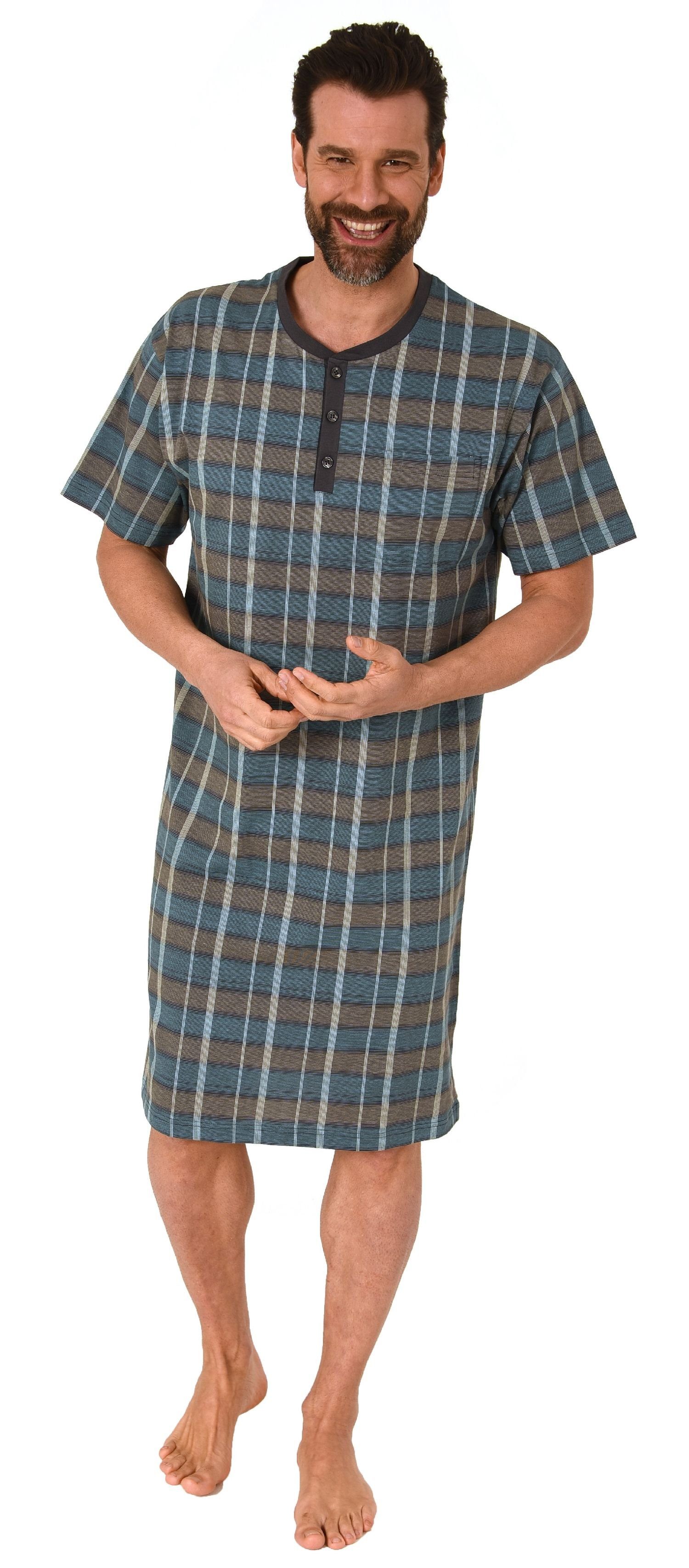 Normann Pyjama Herren kurzarm Nachthemd mit günstig online kaufen