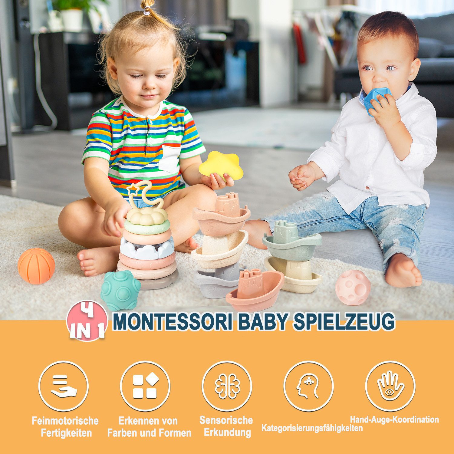 Esun Greifspielzeug Baby Spielzeug, 4 in günstig online kaufen
