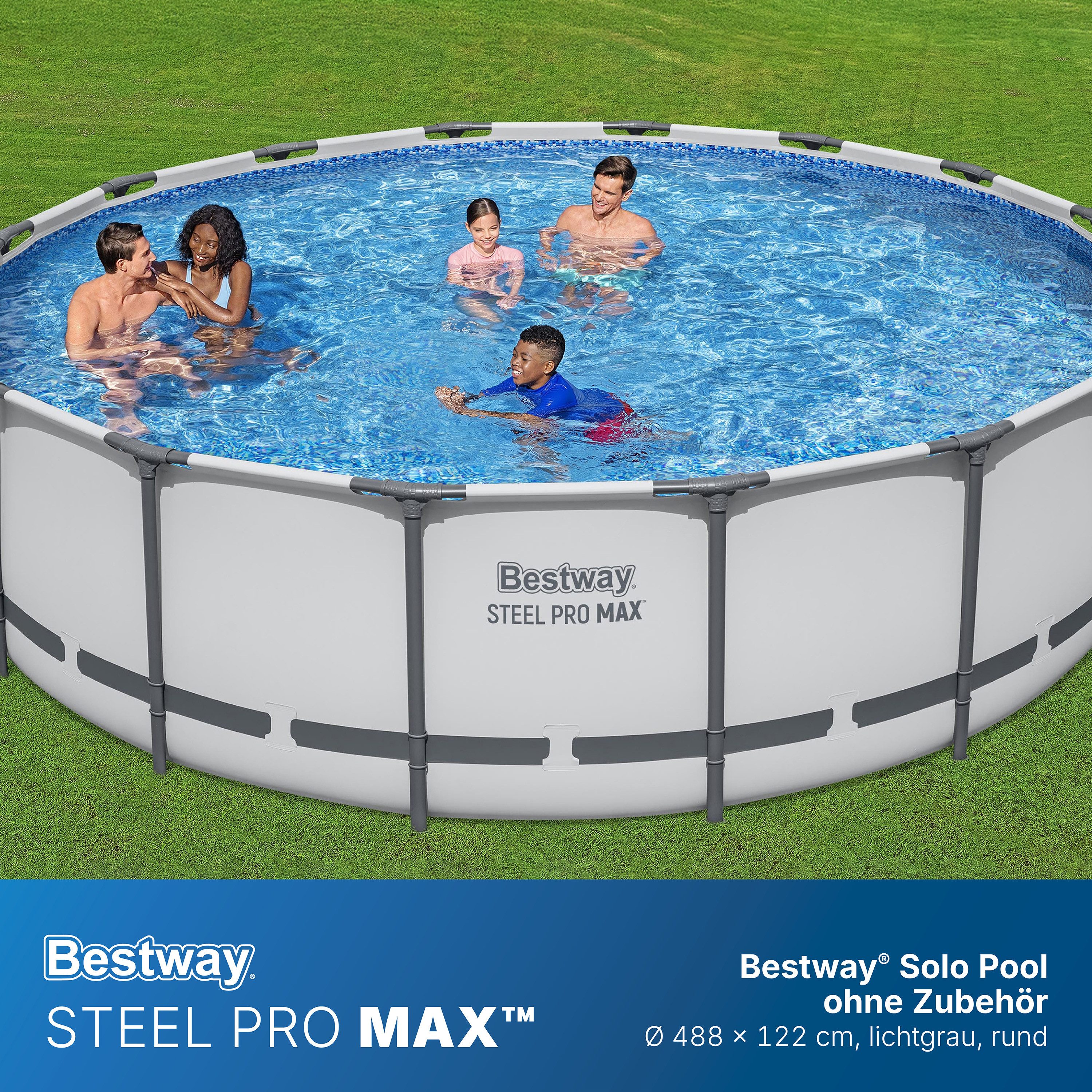 Bestway Framepool Steel Pro MAX™ (Packung, ohne Zubehör), Ø 488 x 122 cm