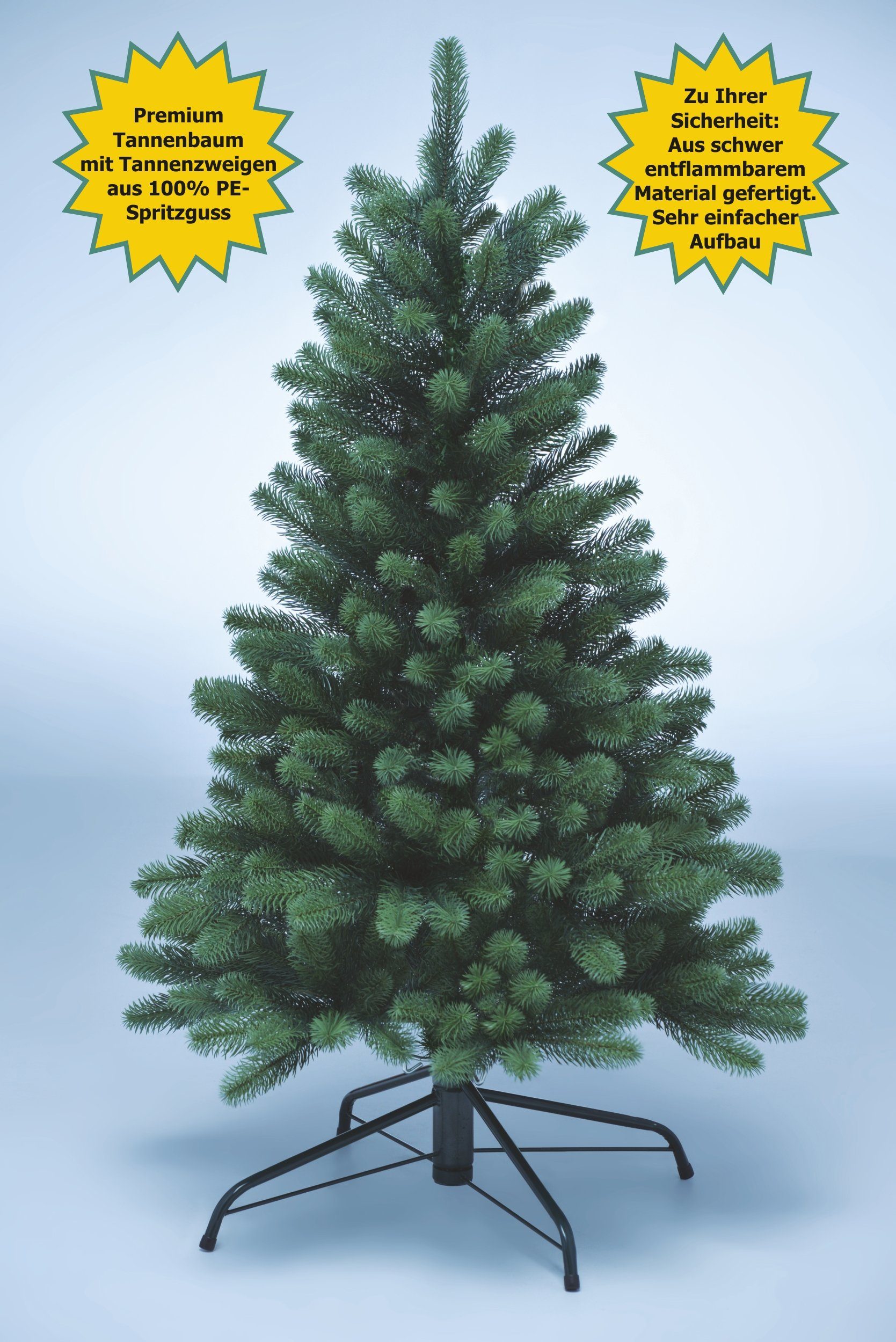 SCHAUMEX Künstlicher Weihnachtsbaum Premium Spritzguss Tanne Höhe 120 cm, Nordmanntanne, Premium Qualität
