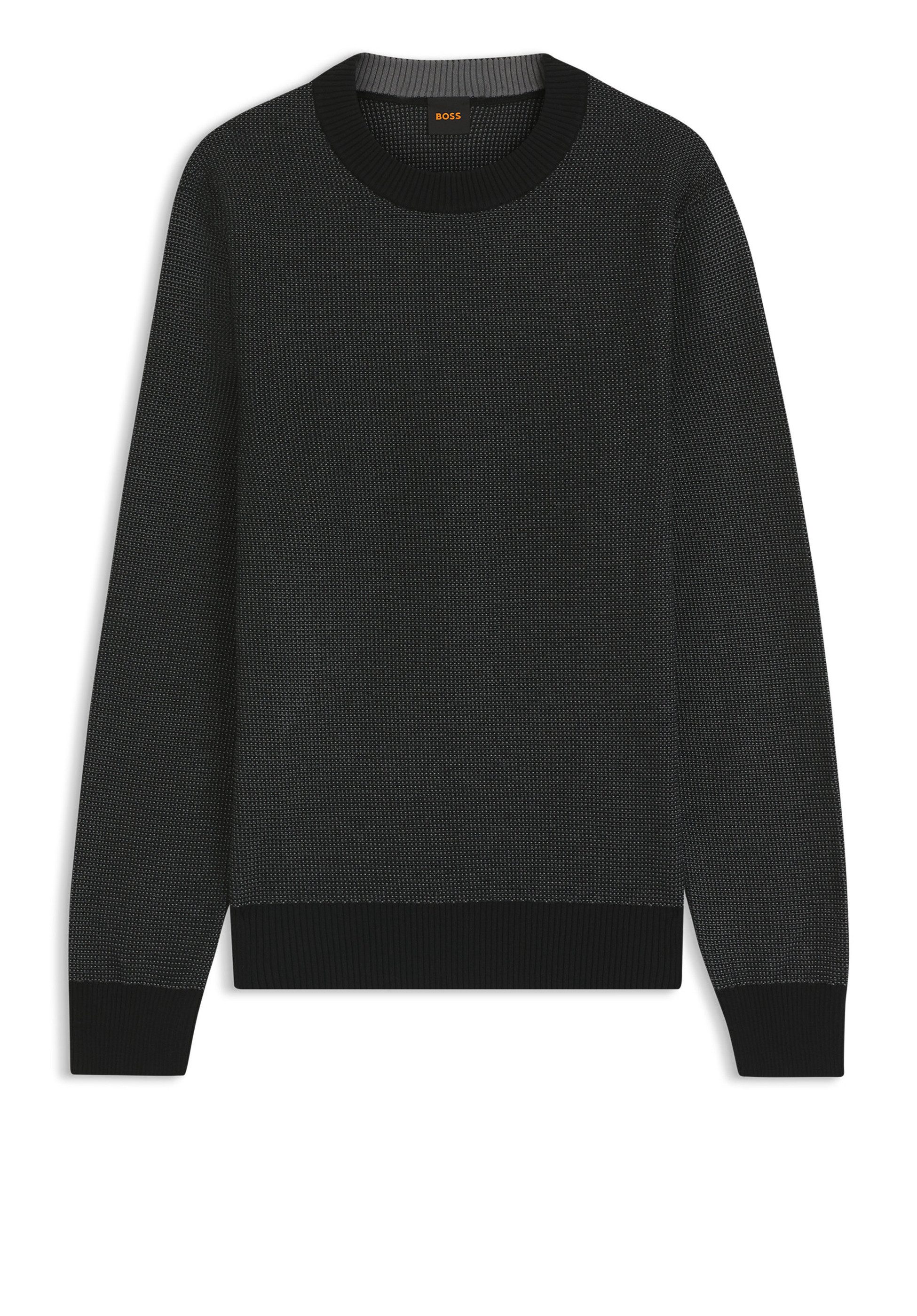 BOSS ORANGE Вязаные свитера Klapok mit zweifarbiger Struktur (1-tlg)