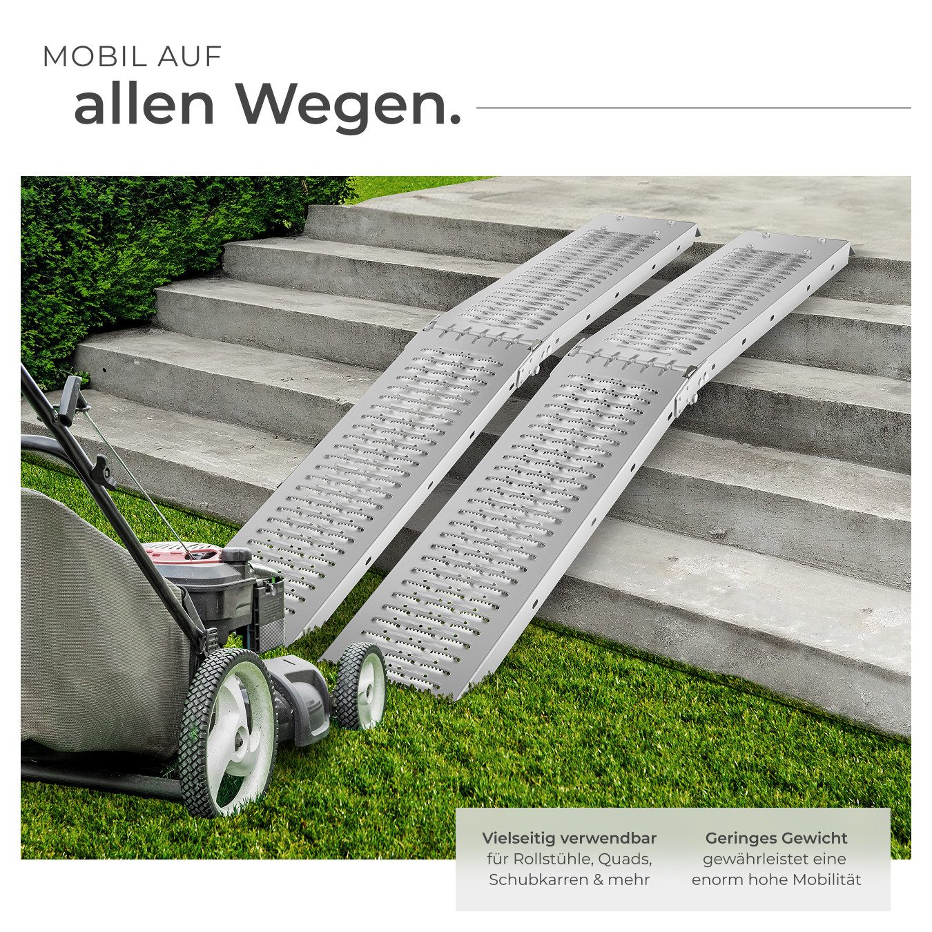 tectake Auffahrrampe Björn (Set, 2x Verladerampe), 2er Set