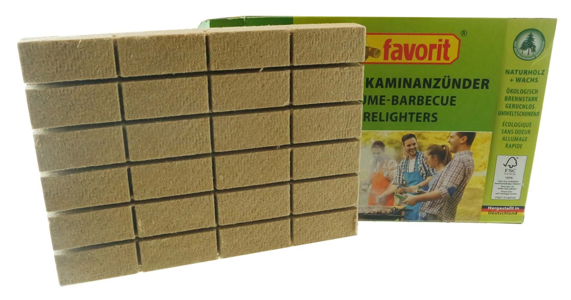 favorit Grillanzünder Grill-/Kohleanzünder Öko 24er Würfel 100% FSC, (Packung, 1-St., Grill-/ Kohleanzünder), Grillanzünder Kaminanzünder Öko Würfel