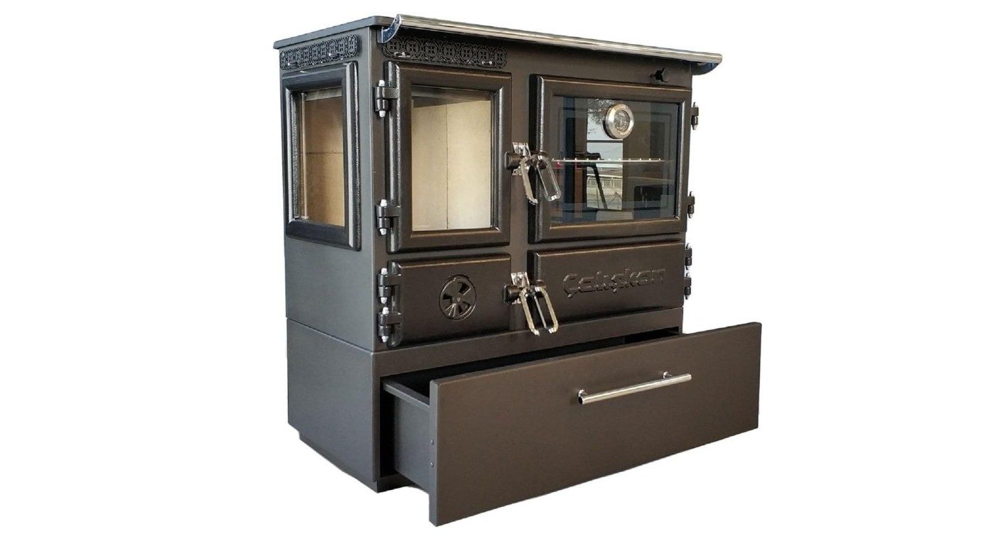 Caliskan Festbrennstoffherd Panorama-Holzherd Modell 214-3D BOX, 6,42 kW