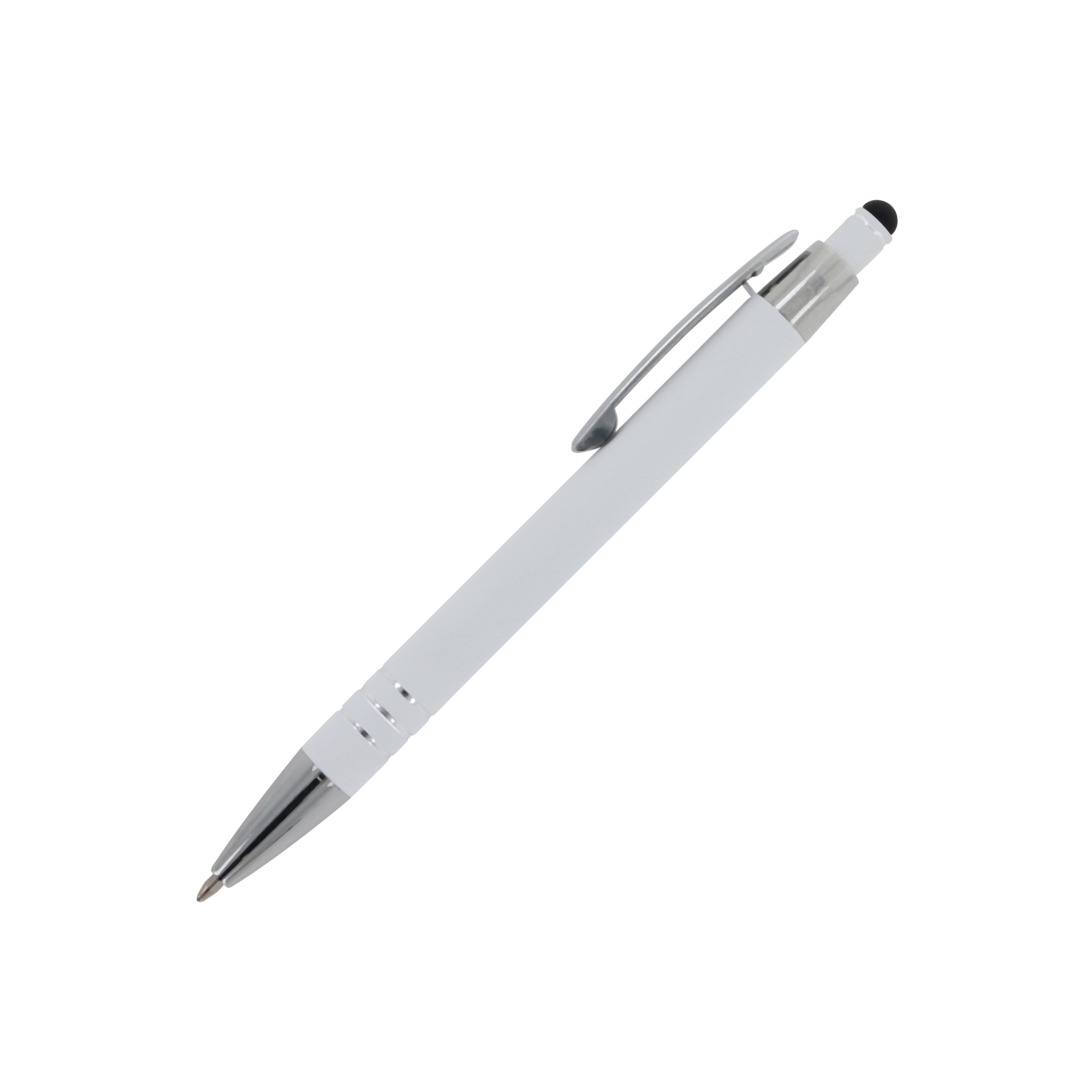 TOPPOINT Kugelschreiber Touchpen Kugelschreiber / aus Metall / mit Soft-Touch / Farbe: weiß