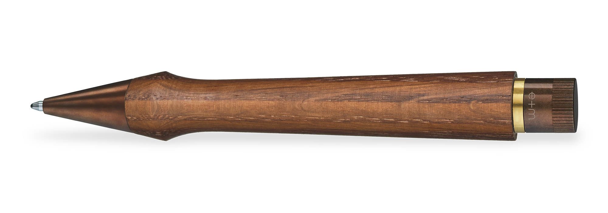 e+m Ручки ARROW, Handgefertigter Drehkugelschreiber aus Massivholz mit Metallakzenten