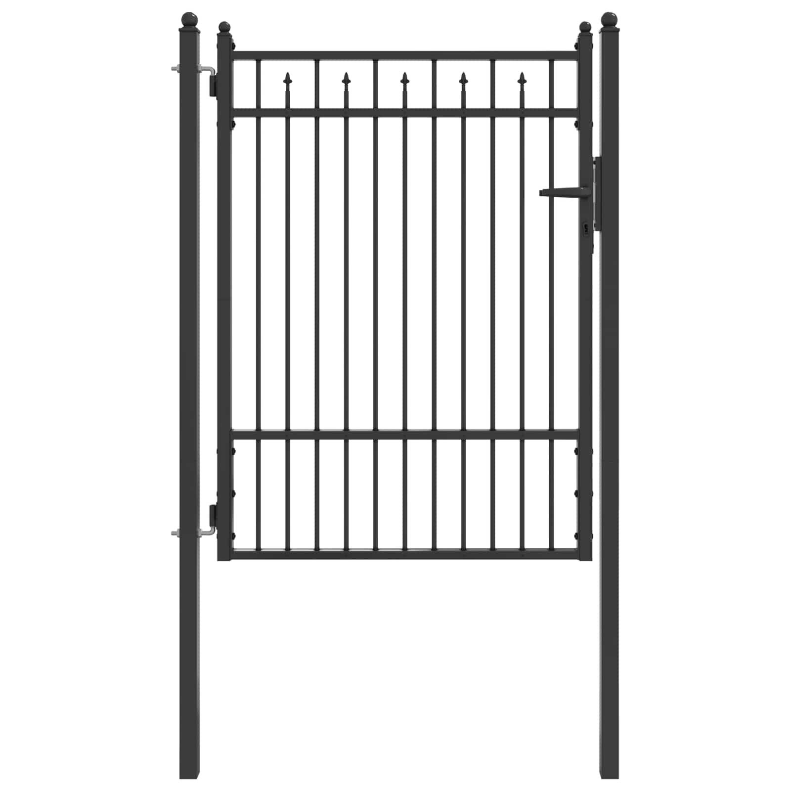 vidaXL Gartentor Zauntor BAARLO 100 x 125 cm Metall Schwarz Abschließbar