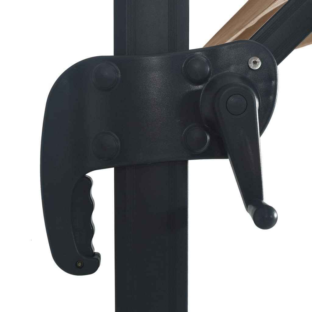 furnicato Ampelschirm mit LED-Beleuchtung Alu-Mast 400x300 cm Taupe, LxB: 300x400 cm