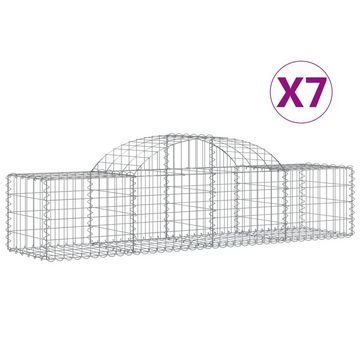 vidaXL Blumentopf Gabionen mit Hochbogen 7 Stk. 200x50x40/60 cm Verzinktes Eisen (7 St)