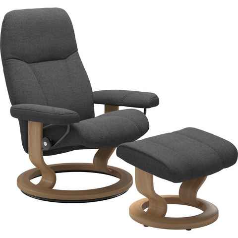 Stressless® Relaxsessel Consul (Set, Relaxsessel mit Hocker), mit Hocker, mit Classic Base, Größe S, Gestell Eiche