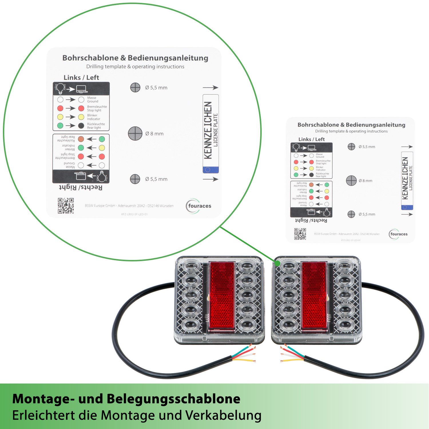 fouraces Anhänger-Rückleuchte fouraces LED Anhänger Rückleuchten, günstig online kaufen