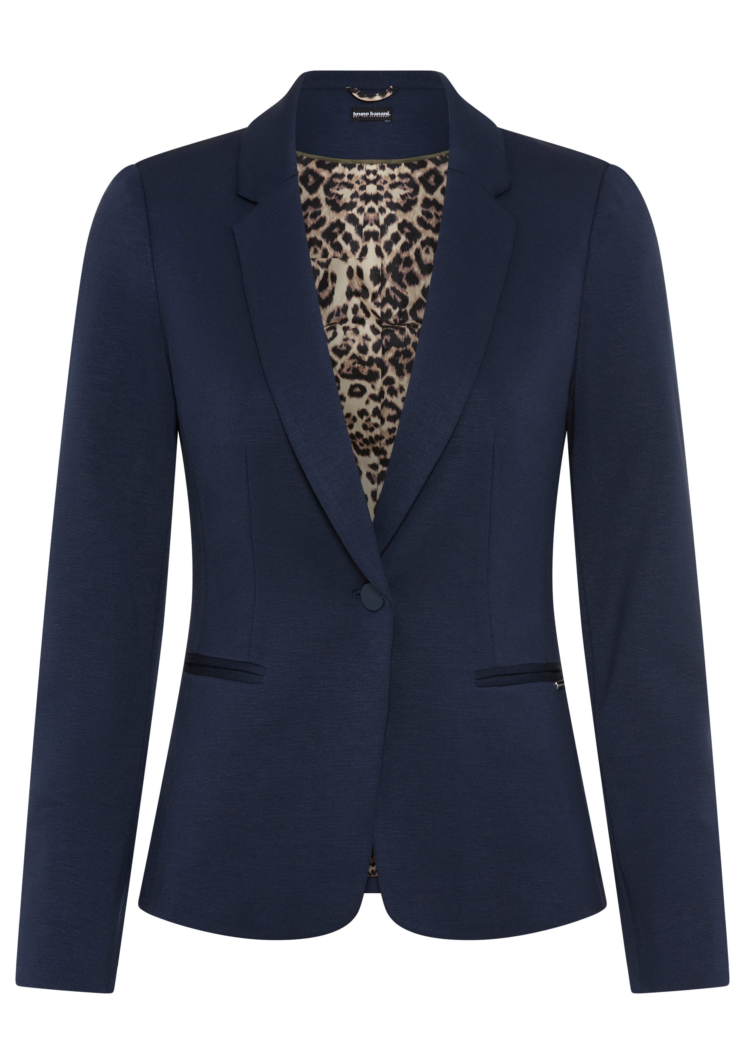 Bruno Banani Kurzblazer hüftlange Schnittform, figurbetonte Passform, mit Markenlabel