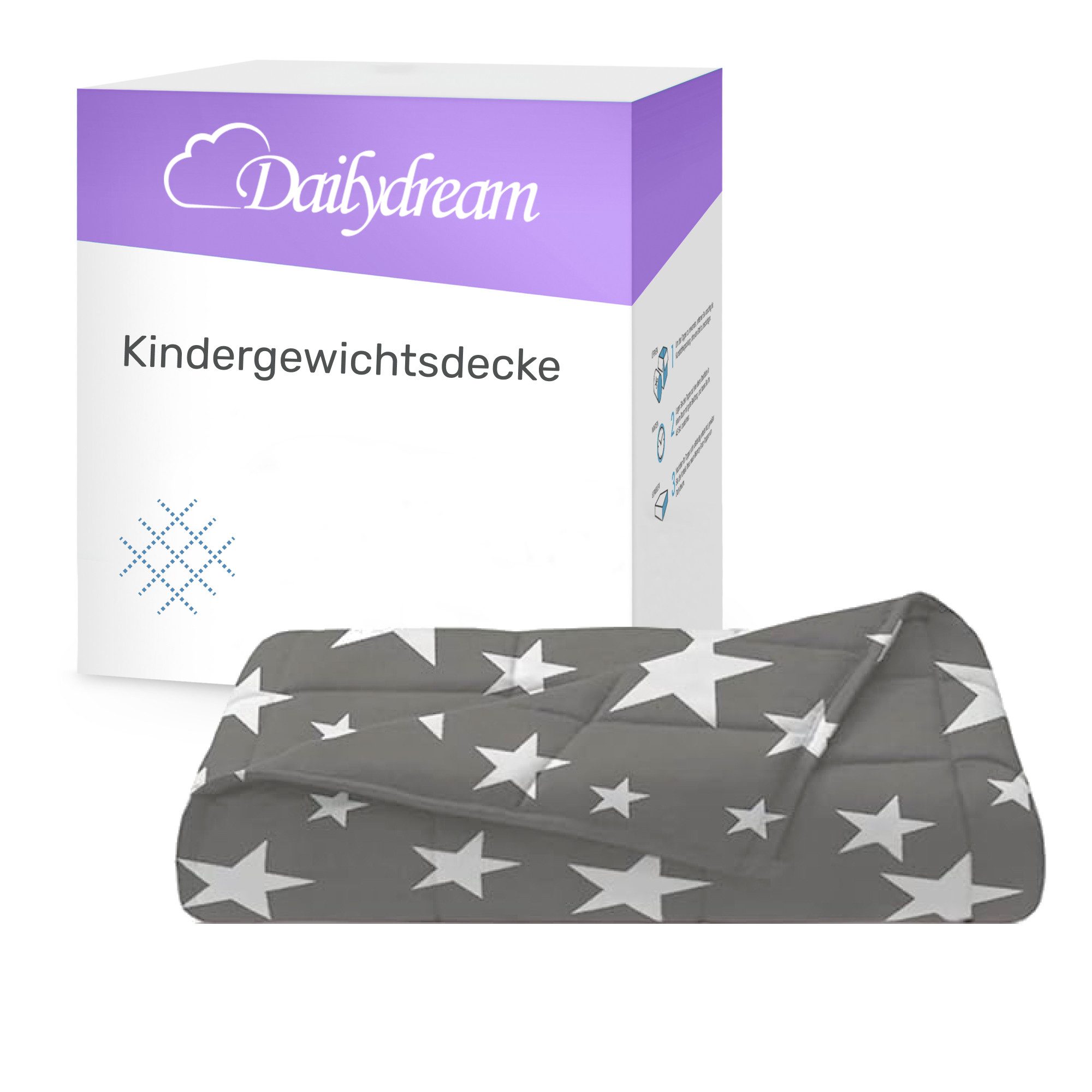 Dailydream Gewichtsdecke Kinder Therapie-Bettdecke, Baumwolle und Fleece, Füllung: Glasperlen, Gleichmäßige Gewichtsverteilung, doppelte Nähte, Handwäsche möglich