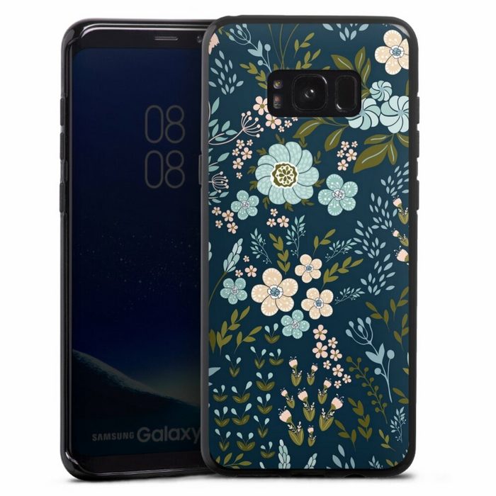 DeinDesign Handyhülle Blumen Muster Blau Floral Autumn 4 Samsung Galaxy S8 Plus Silikon Hülle Bumper Case Handy Schutzhülle