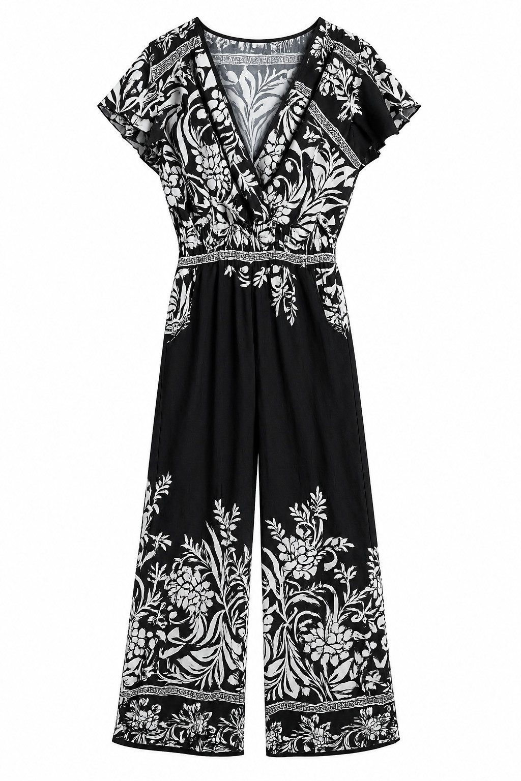 ITALY VIBES Jumpsuit - sommerlicher Viskose Overall mit Blumenprint für Damen