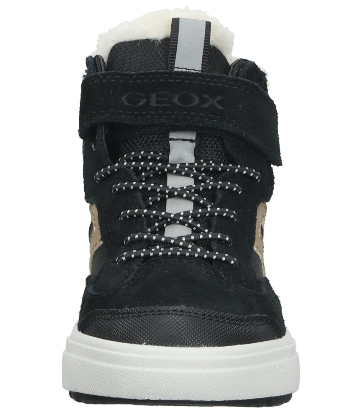 Geox Sneaker Schwarz Leder/Textil Sneaker Gold