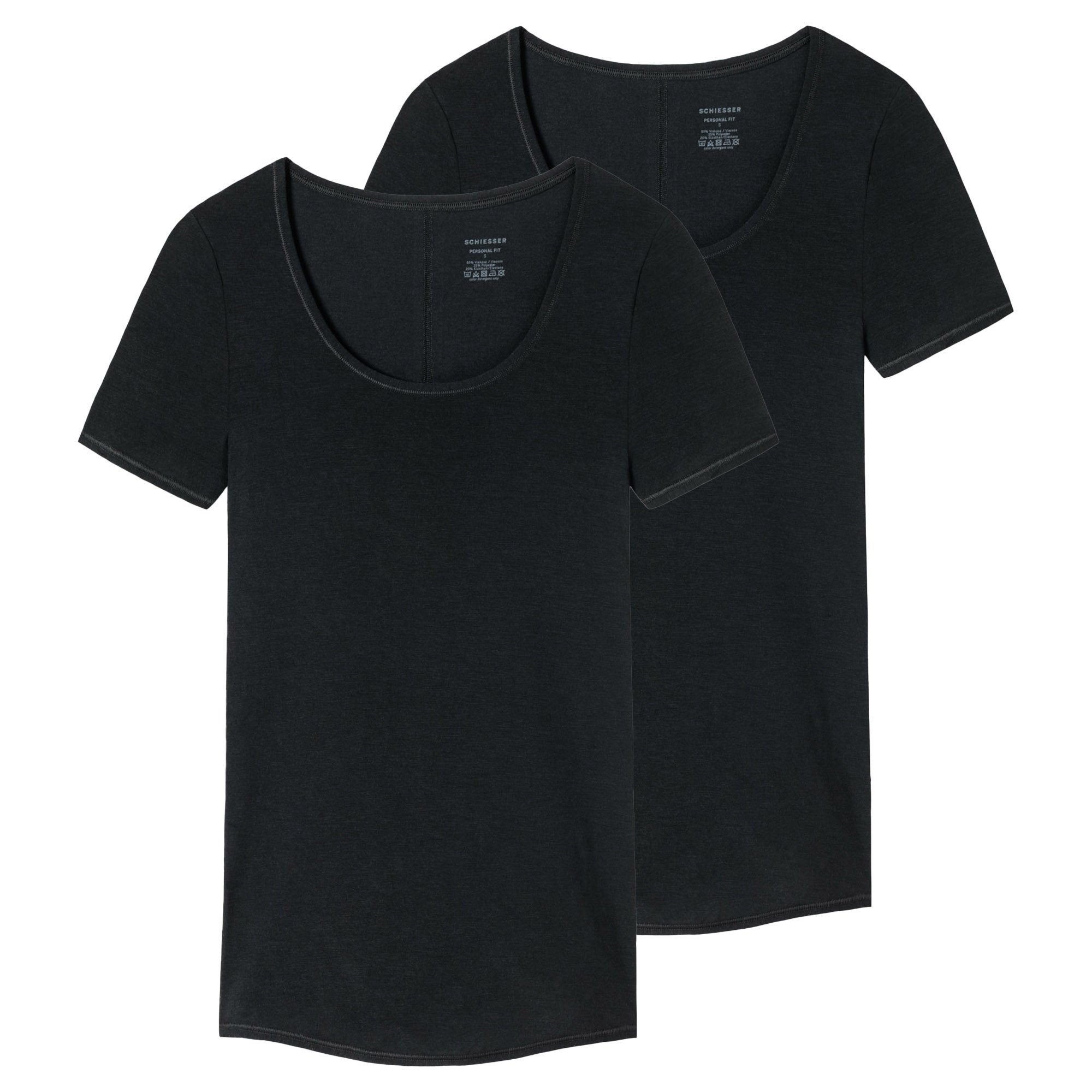 T-Shirt Damen Unterhemd 2er Pack Viskose