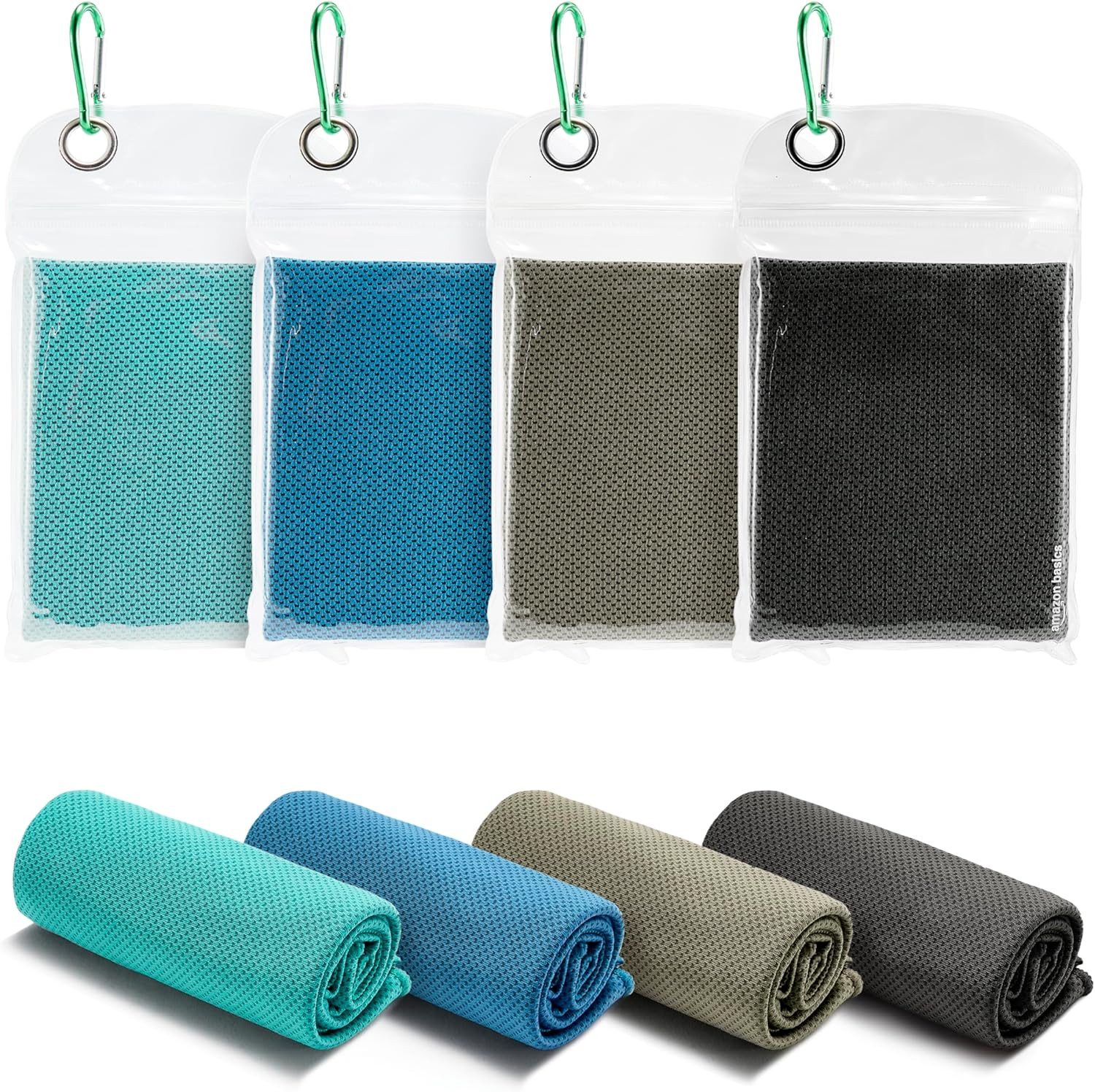 FELIXLEO Sporthandtuch Sport Kühlhandtücher 4er Set für Hals Gesicht Training 102x31 cm, (4-St)