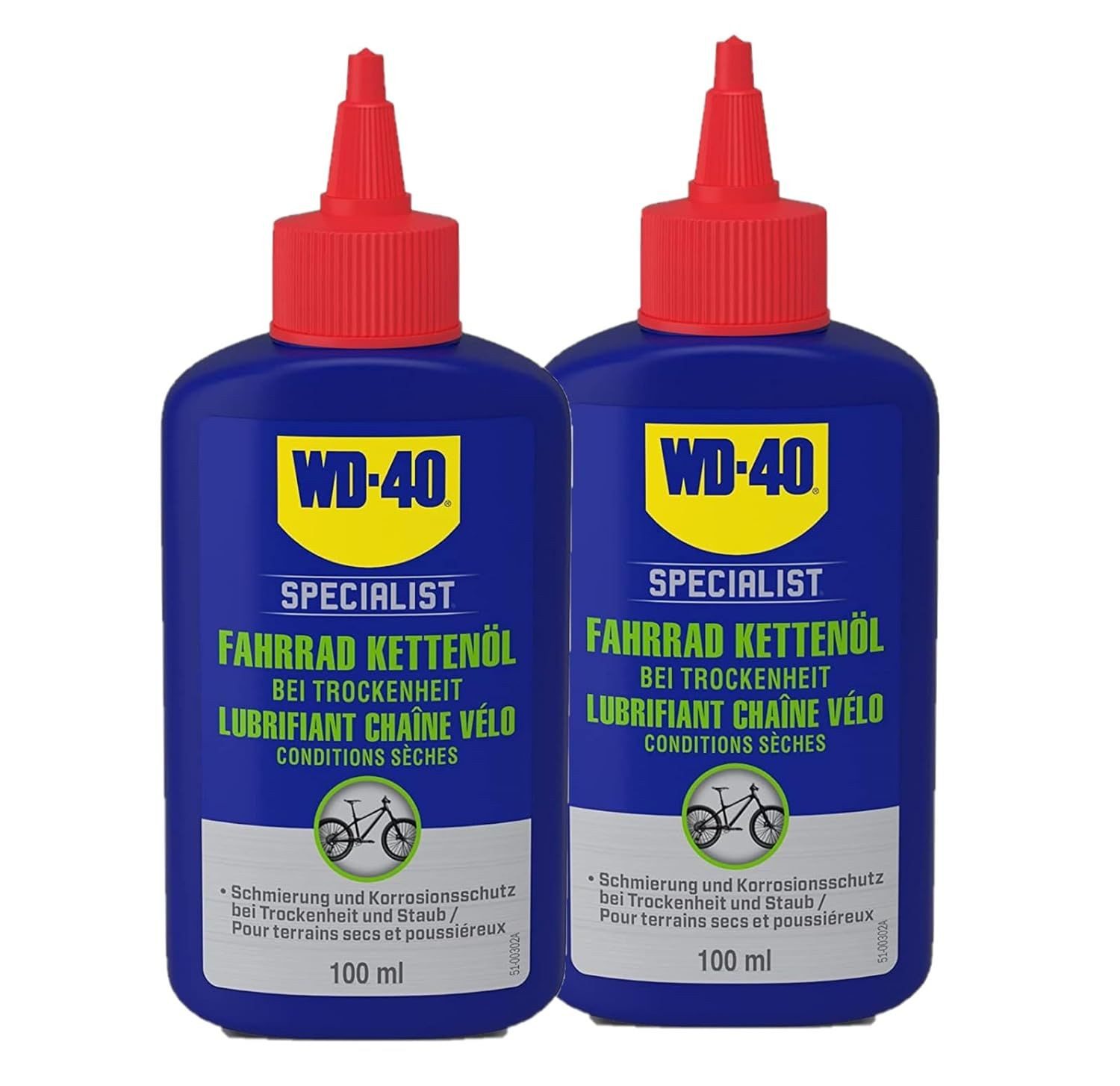 Kettenöl WD-40 Specialist Fahrrad Kettenöl bei Trockenheit 2x100ml schützt