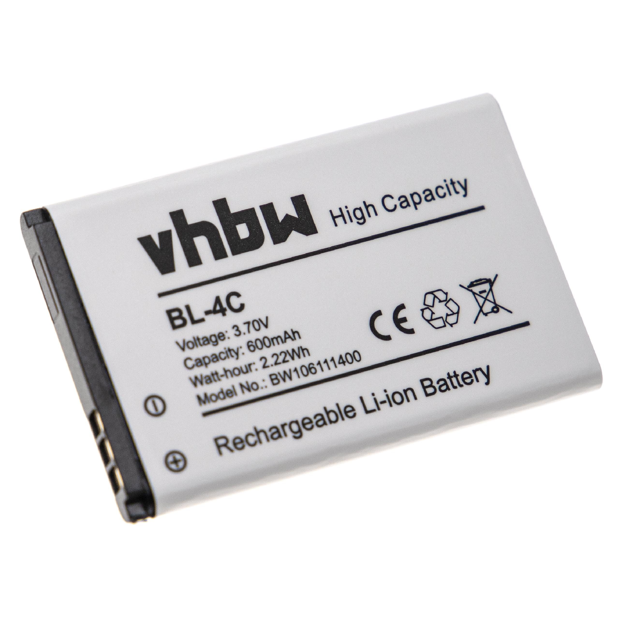 vhbw 600 (600mAh, Ersatz Li-Ion) für Smartphone-Akku 3,7V, Baugleiche Olympia Originalteilebezeichnung Mobilfunk mAh für LN-4C