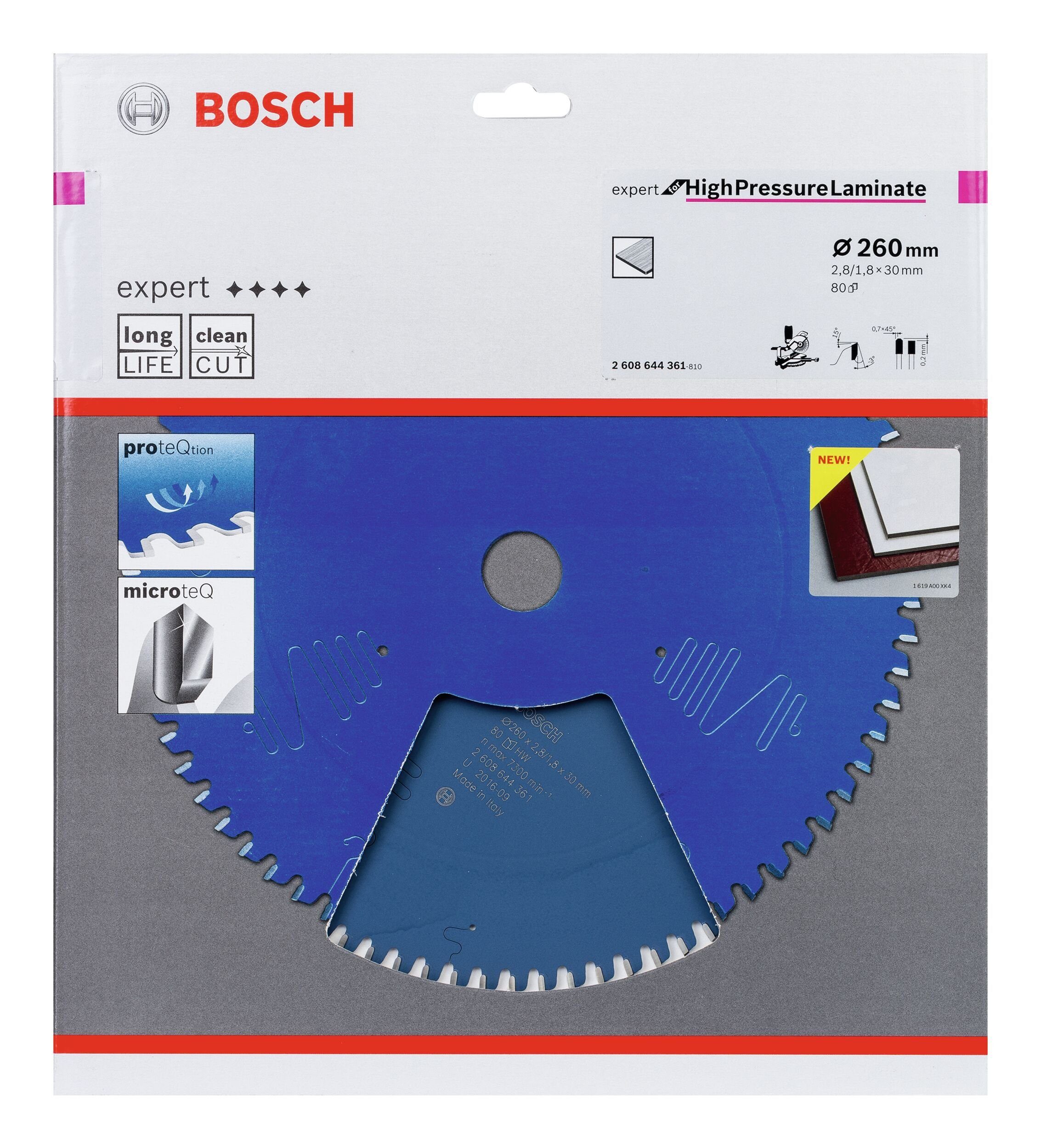 BOSCH x x 30 2,8 Kreissägeblatt Pressure - For High Expert Laminate 80Z, 260 mm