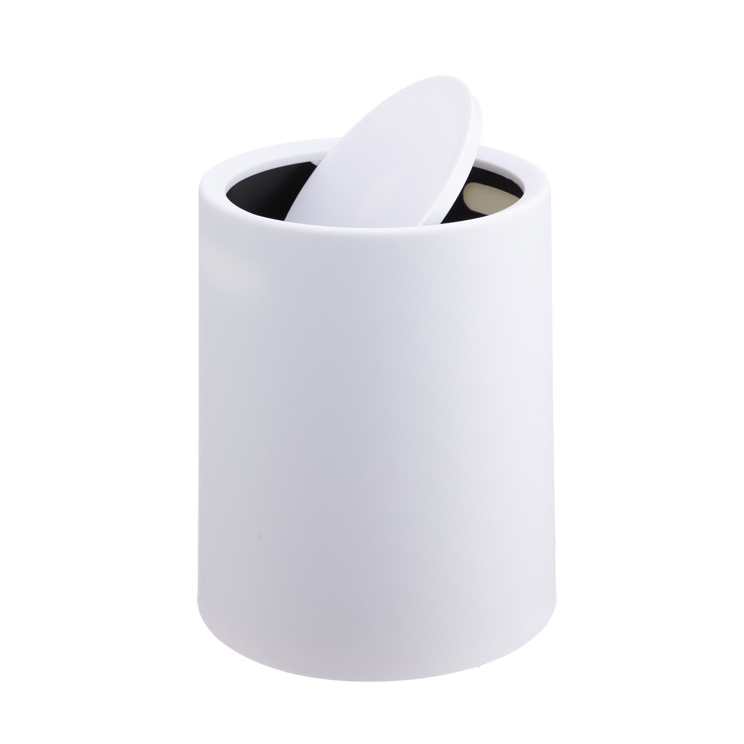 relaxdays Kosmetikeimer mit Schwingdeckel 6 Lit, weiß