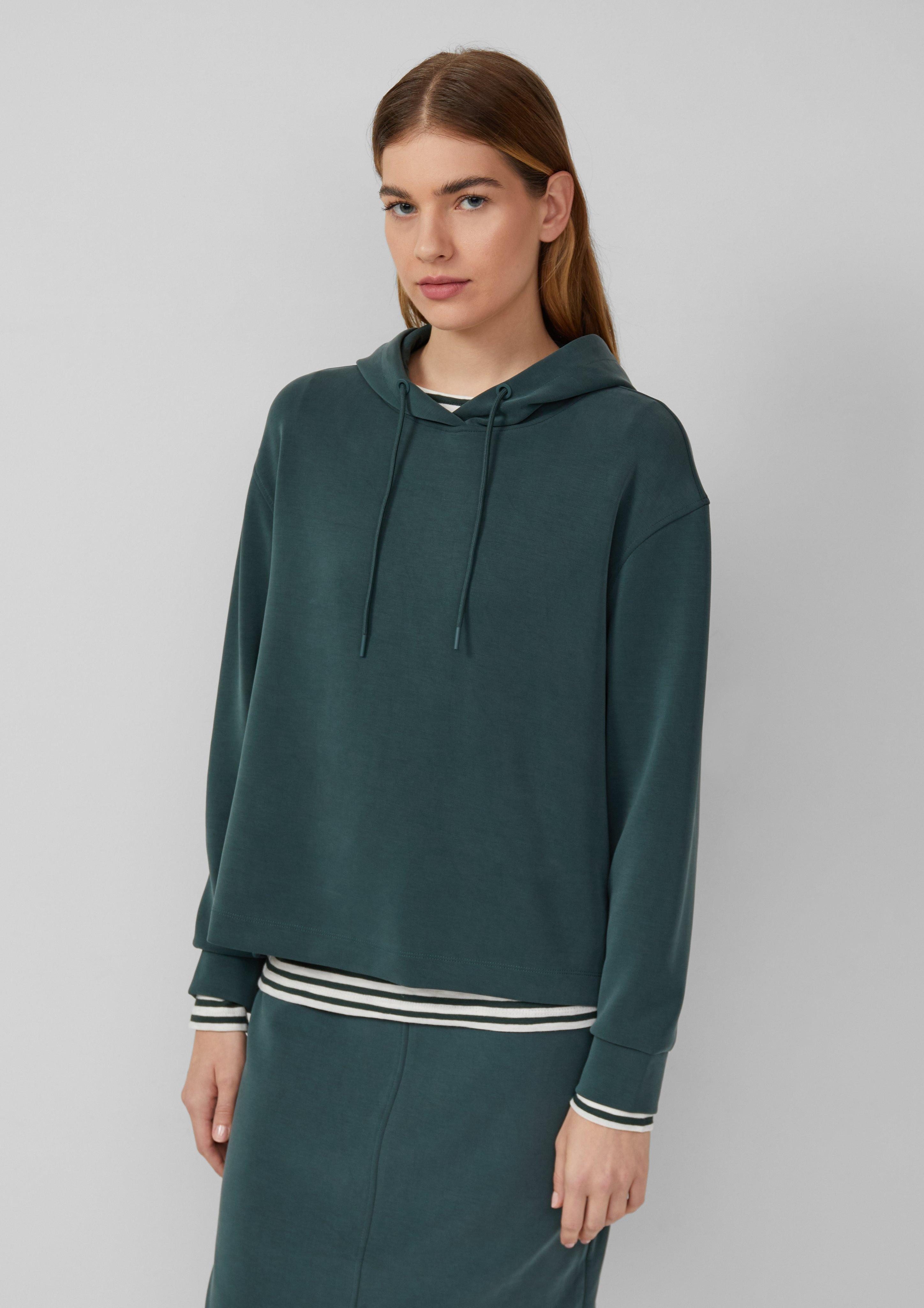 s.Oliver Sweatshirt Scuba-Hoodie mit Seitenschlitzen günstig online kaufen