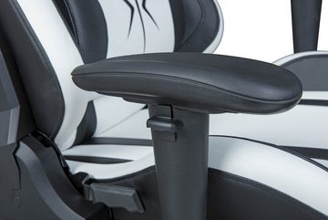 Inter Link Drehstuhl ZORO, Gaming Stuhl, Black&White Design, mit Hartbodenrollen