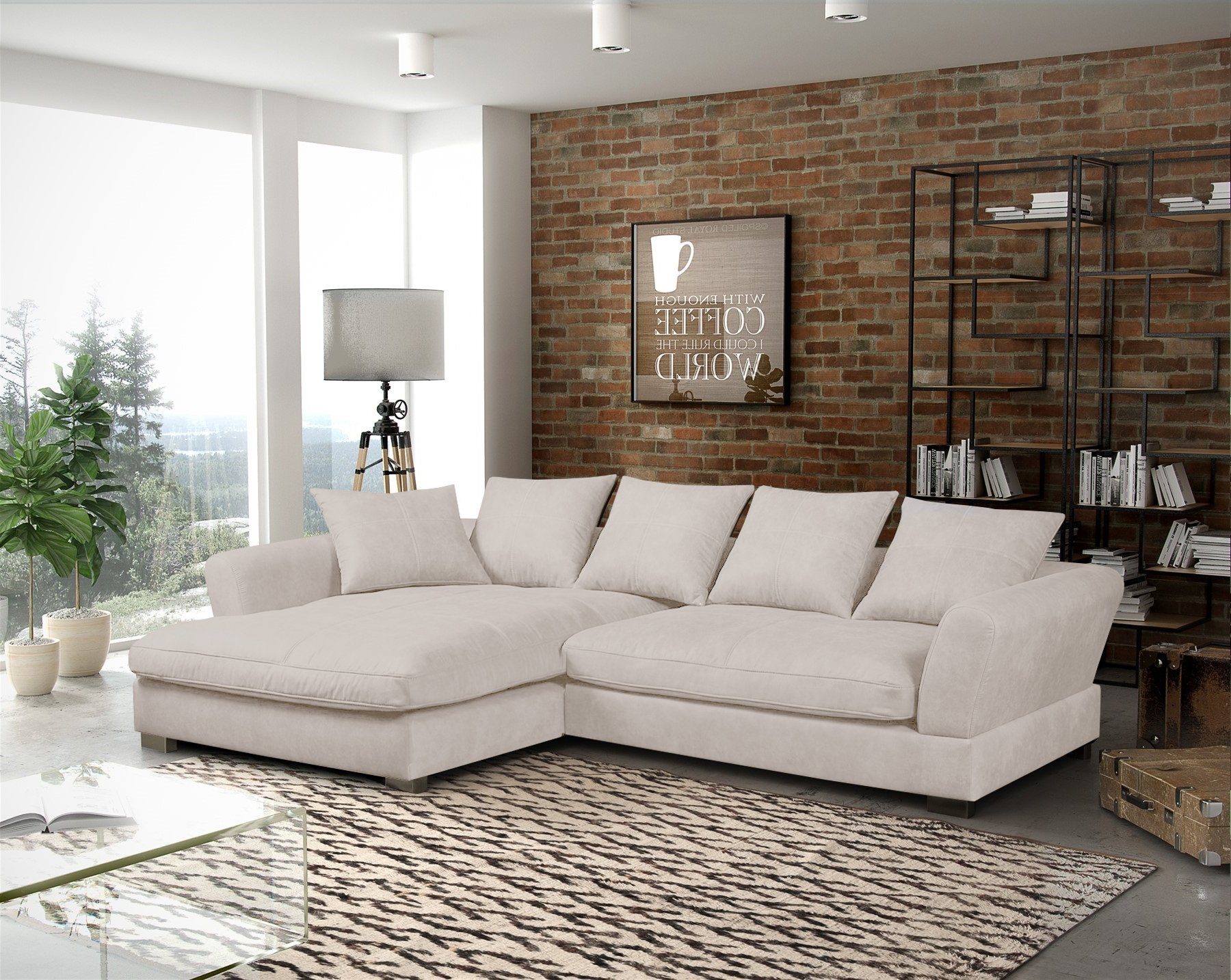 Fun Möbel Ecksofa TIZIAN in Stoff günstig online kaufen