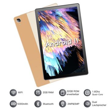 Happybe Höhere Auflösung Tablet (10,4", 32 GB, Android 11, Schmaler Rahmen)