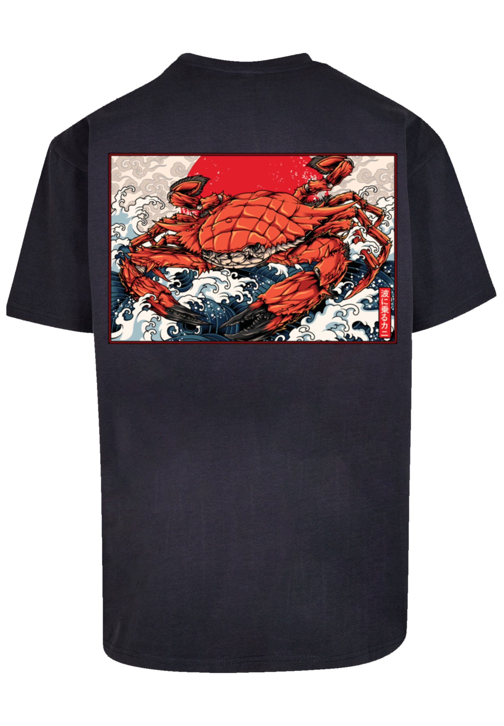 Print T-Shirt Crab navy F4NT4STIC Japan Kanji